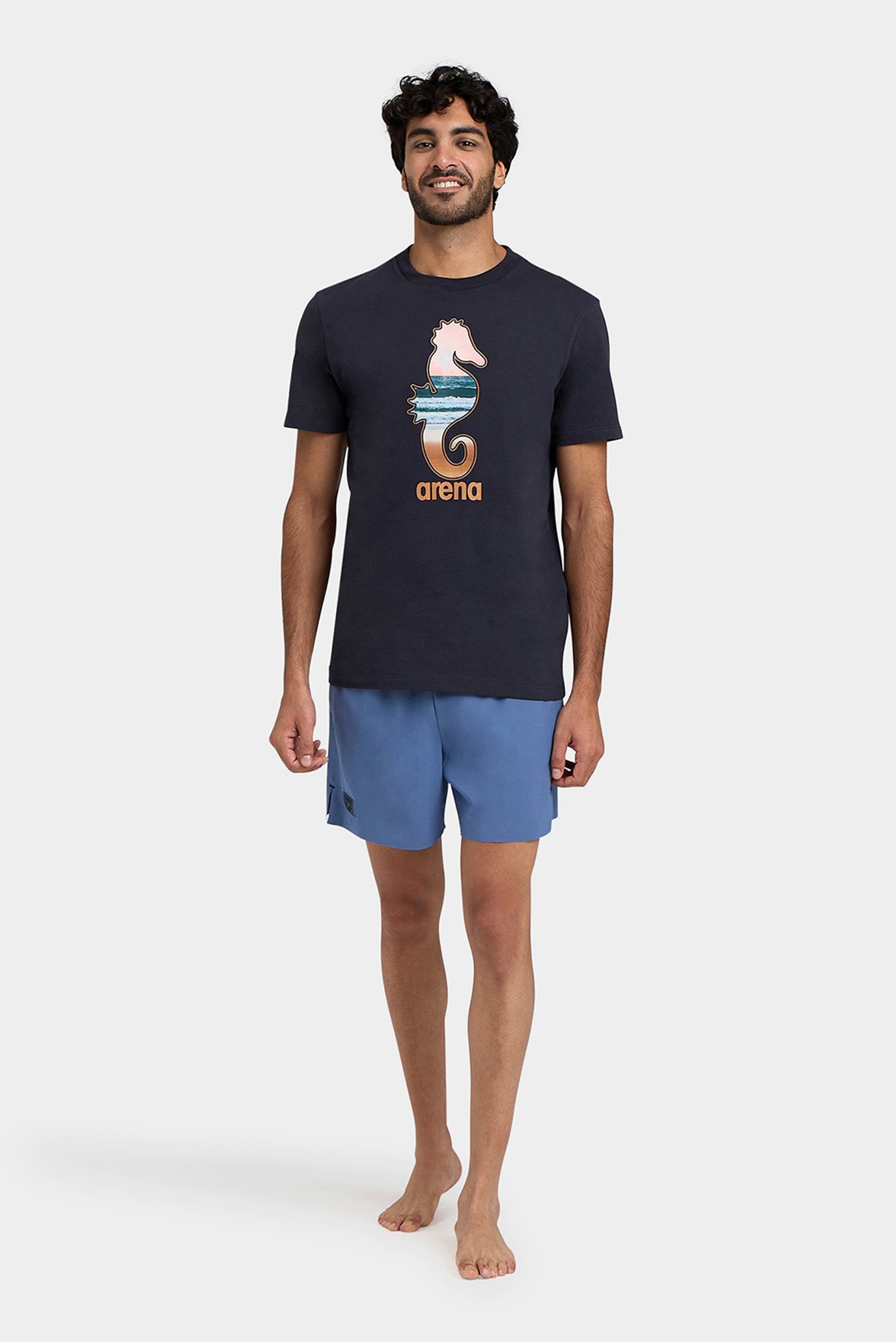 Мужская темно-синяя футболка T-SHIRT SOLID COTTON 1