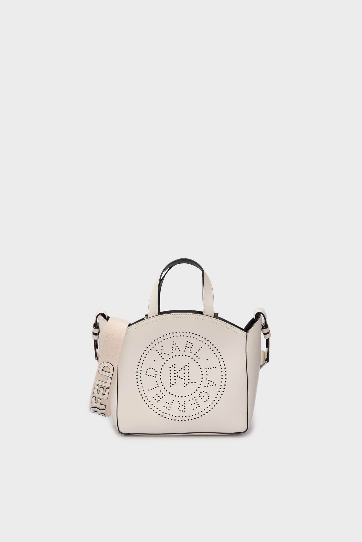 Женская белая кожаная сумка K CIRCLE TOTE PERFORATED 1