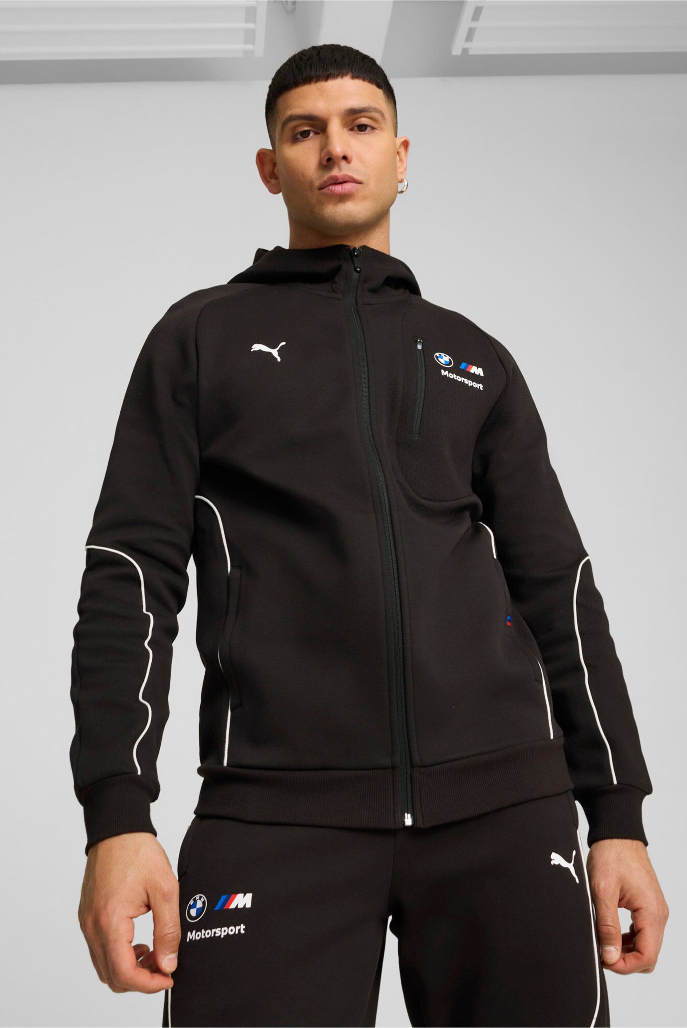 Мужское черное худи BMW M Motorsport Hooded Sweat Jacket Men 1