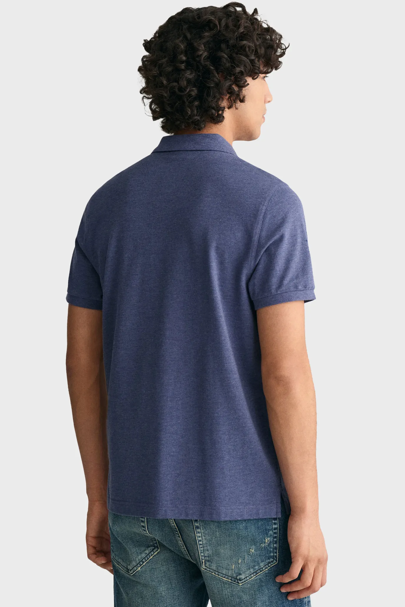 Мужское синее поло REG SHIELD SS PIQUE POLO 3