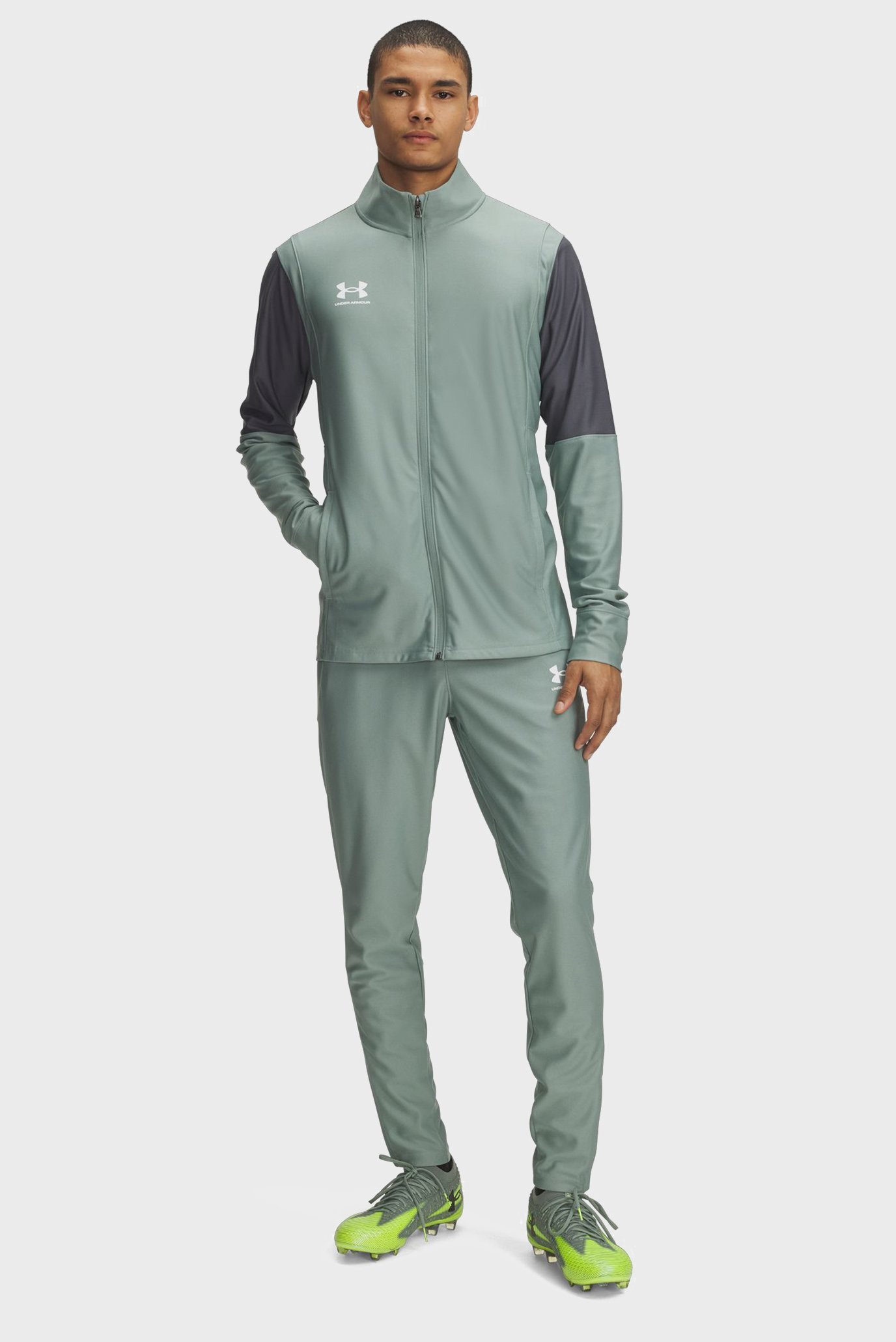 Мужской мятный спортивный костюм (кофта, брюки) UA Ms Ch. Tracksuit Ментоловый S Under Armour 1379592-348 Мужской мятный спортивный костюм (кофта, брюки) UA Ms Ch. Tracksuit Ментоловый S Under Armour 1379592-348