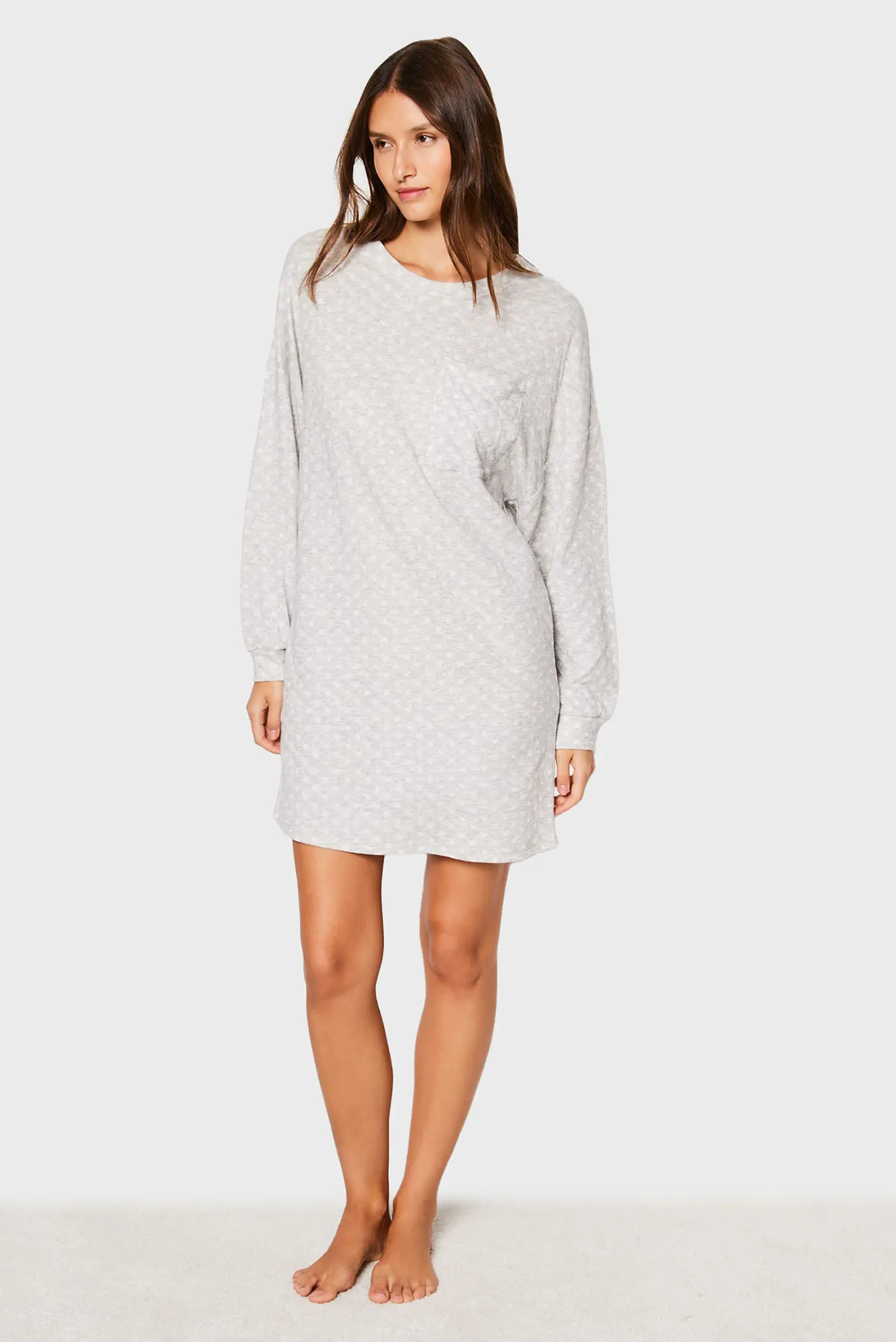 Женская серая ночная рубашка с узором GARY 3