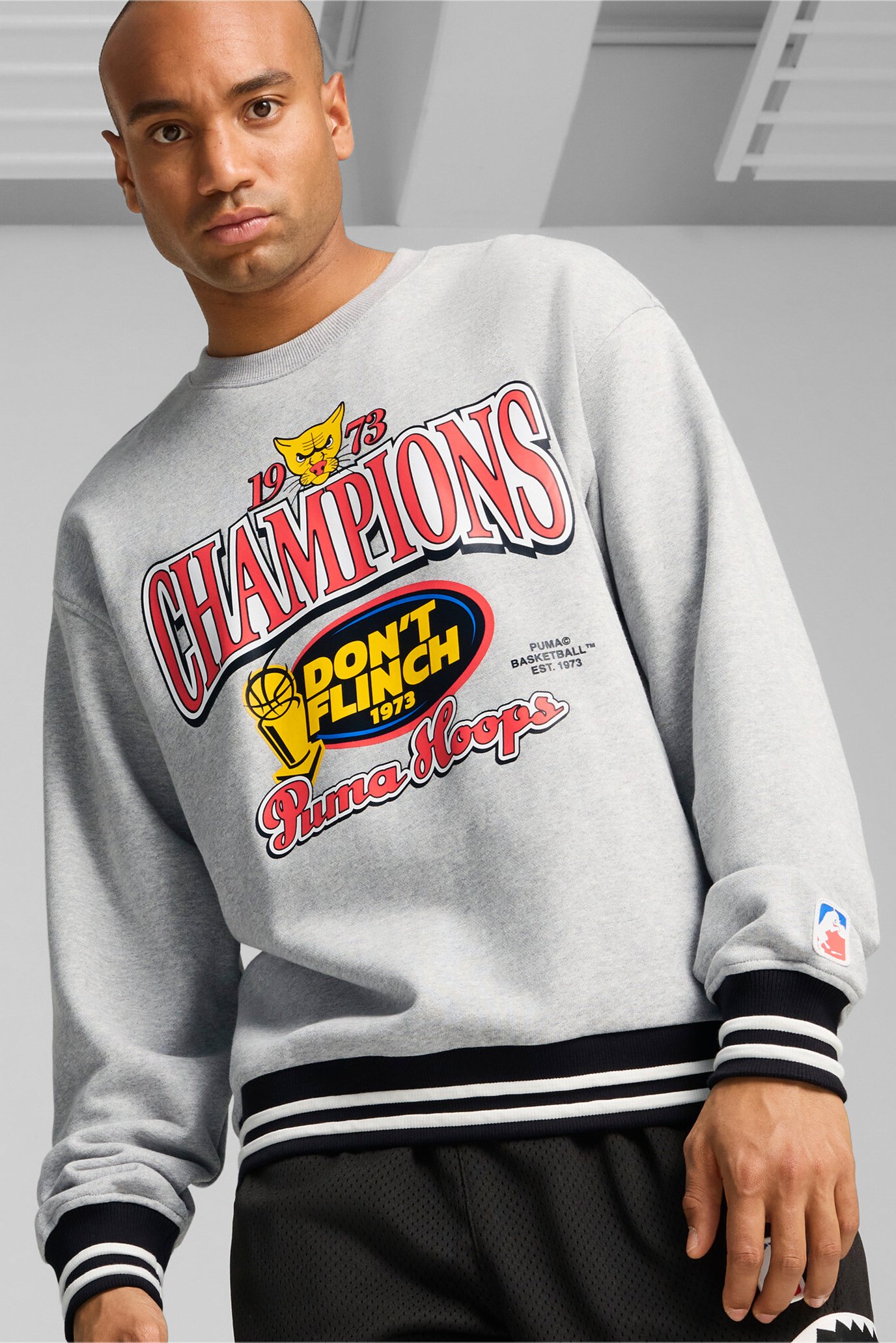 Мужской серый свитшот PUMA Champs Basketball Crew Sweat Men 1