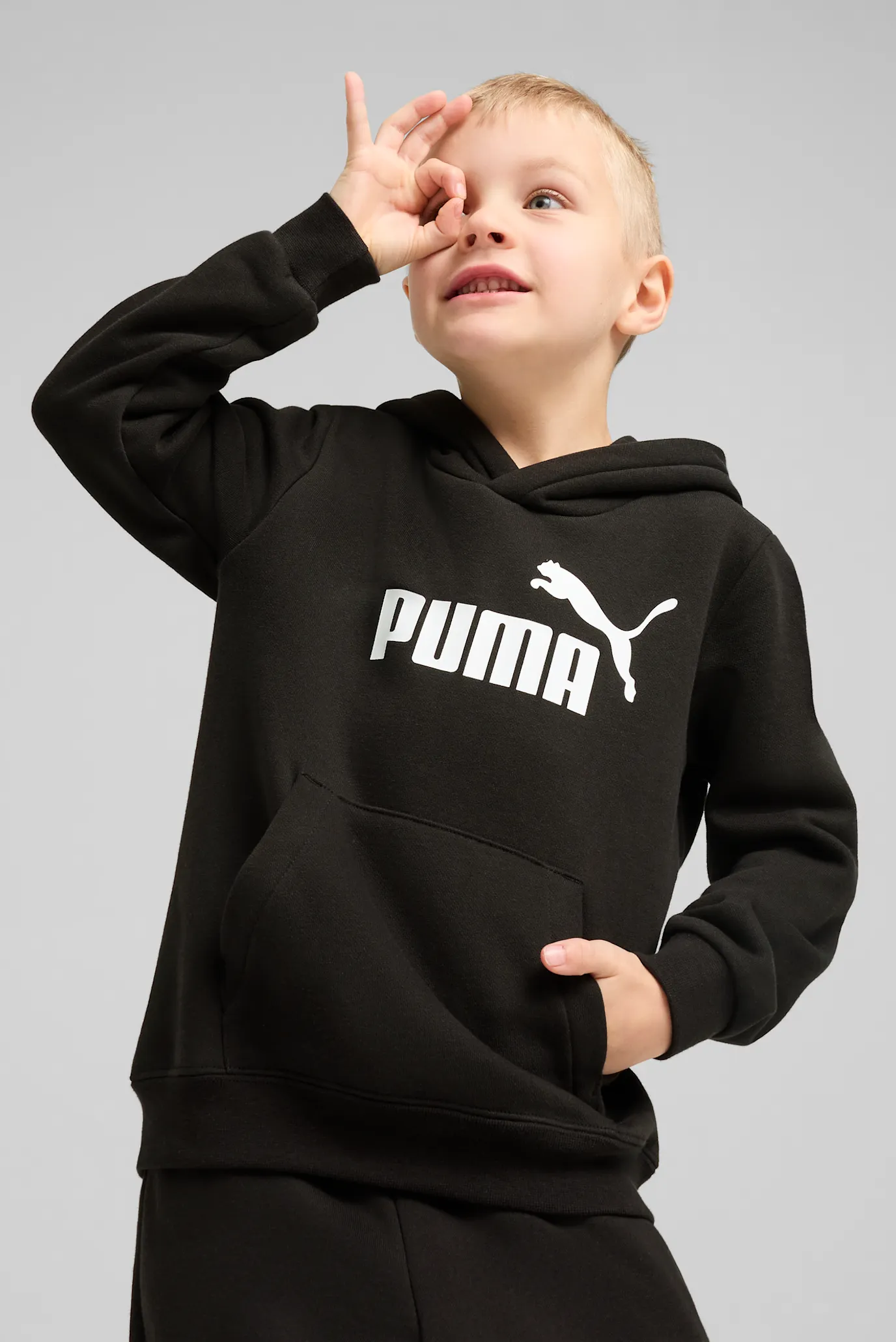 Детское черное худи ESS No. 1 Logo Fleece Hoodie Kids 1