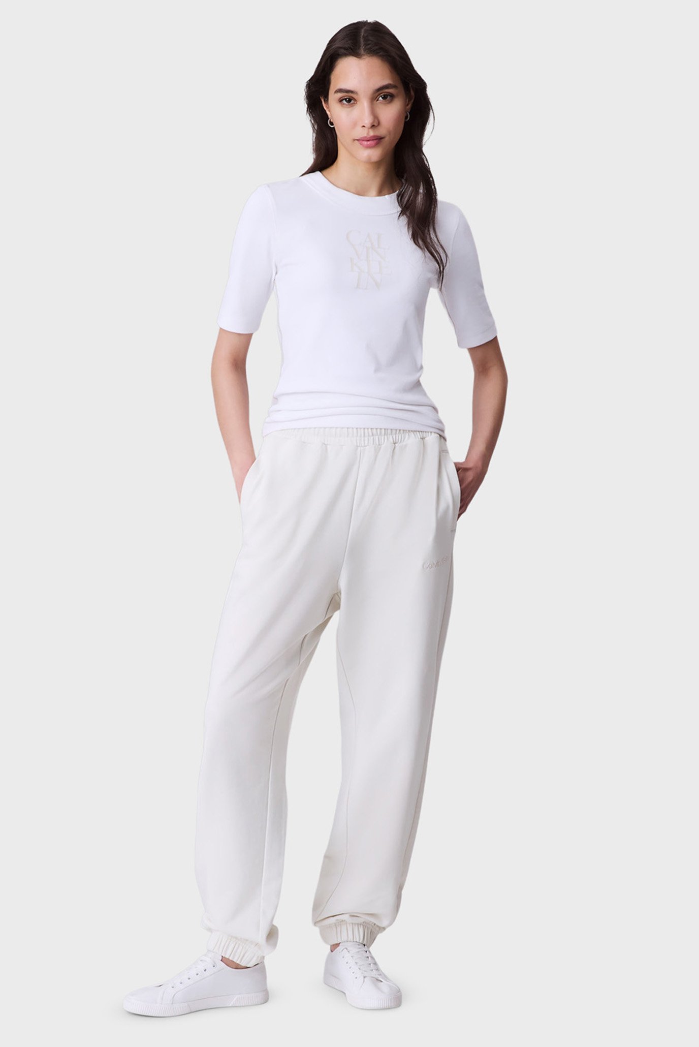 Женские белые спортивные брюки FRENCH TERRY Белый XXS Calvin Klein LV044C904G Женские белые спортивные брюки FRENCH TERRY Белый XXS Calvin Klein LV044C904G
