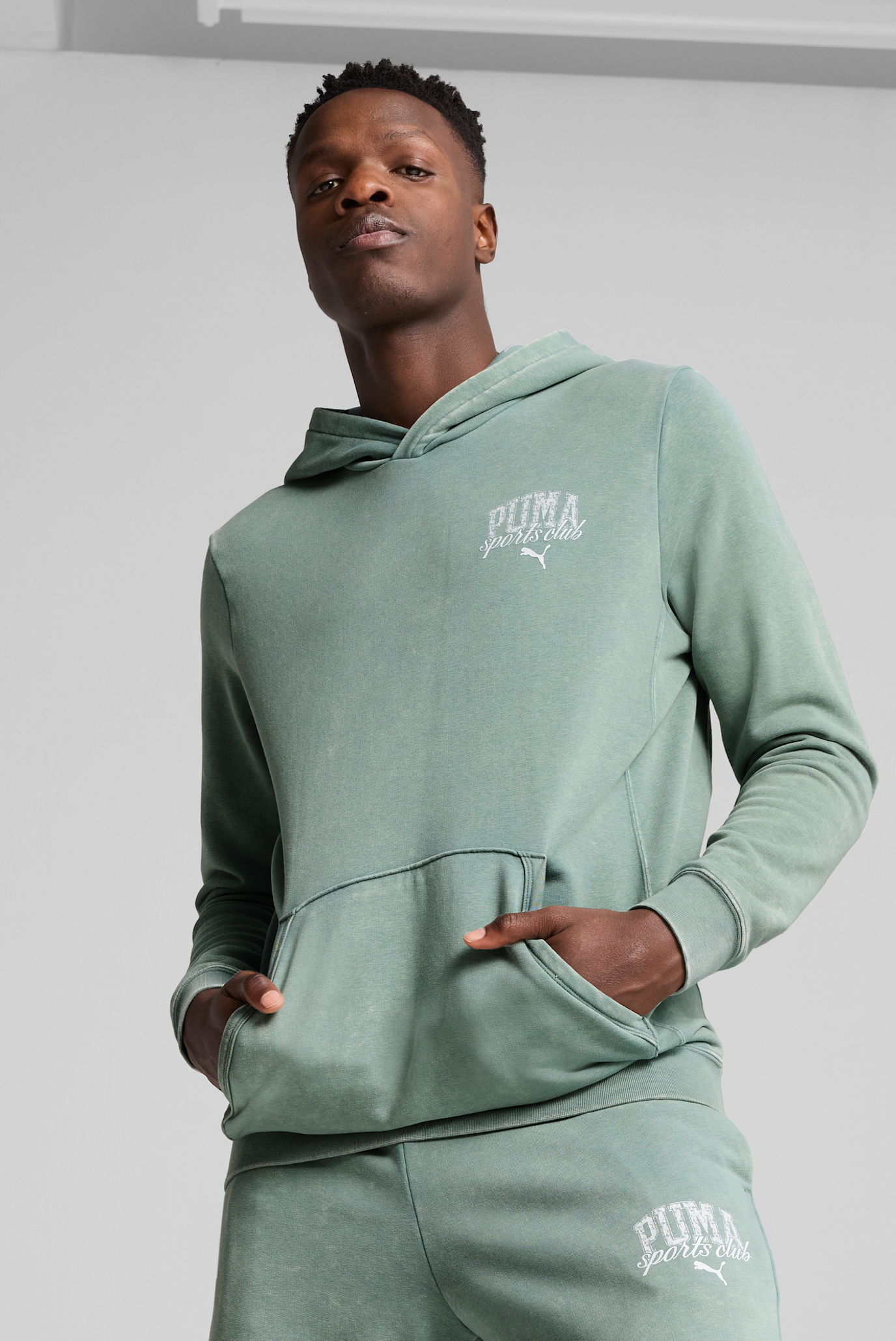 Мужское мятное худи PUMA Class Washed Hoodie Men 1