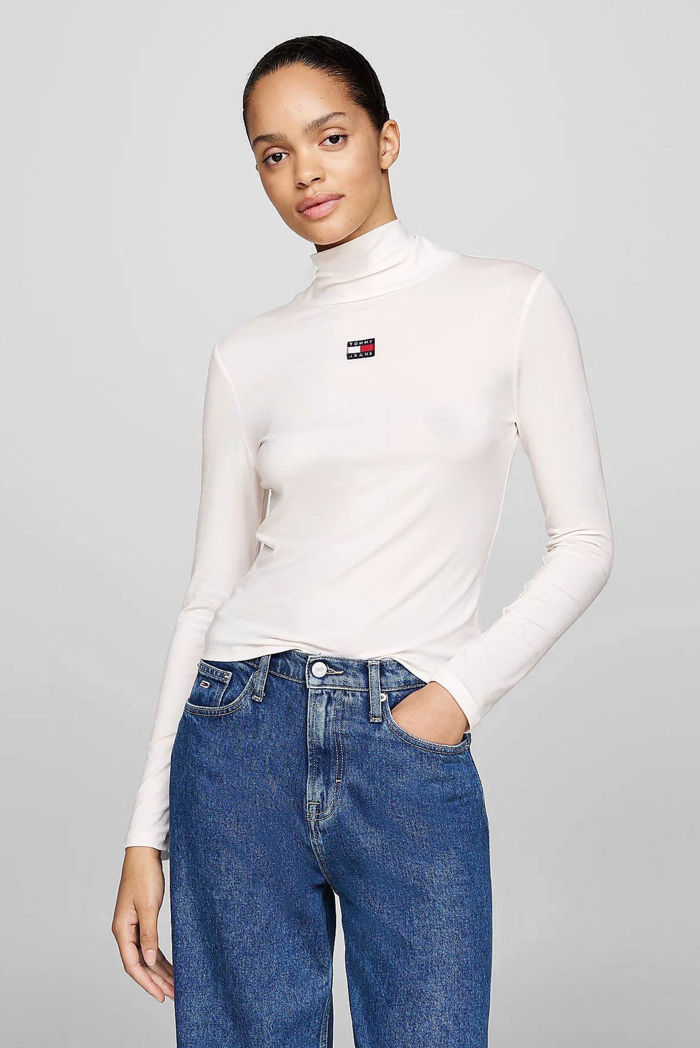 Женский белый гольф TJW SLIM BADGE MOCKNECK 1