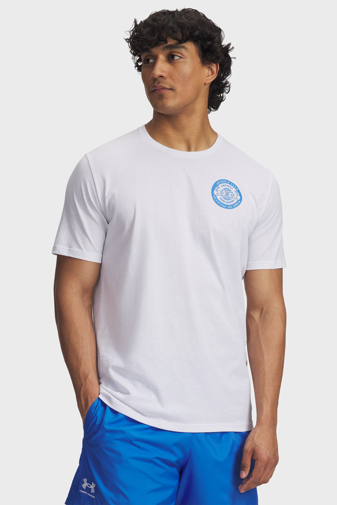 Мужская белая футболка UA ARMOUR CLUB SS Белый XXL Under Armour 6005612-100 Мужская белая футболка UA ARMOUR CLUB SS Белый XXL Under Armour 6005612-100
