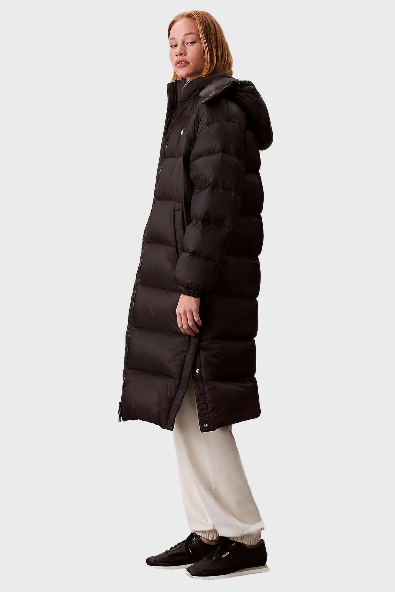 Женский черный пуховик ESSENTIAL MIDWEIGHT LONG PUFFER 3