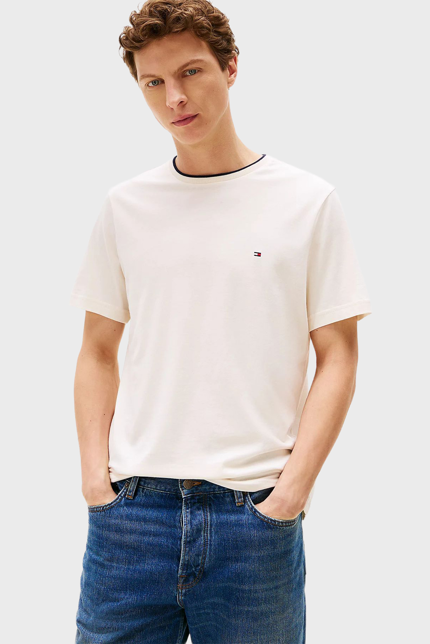 Мужская белая футболка COTTON MODAL TEE Белый XXL Tommy Hilfiger MW0MW39368 Мужская белая футболка COTTON MODAL TEE Белый XXL Tommy Hilfiger MW0MW39368