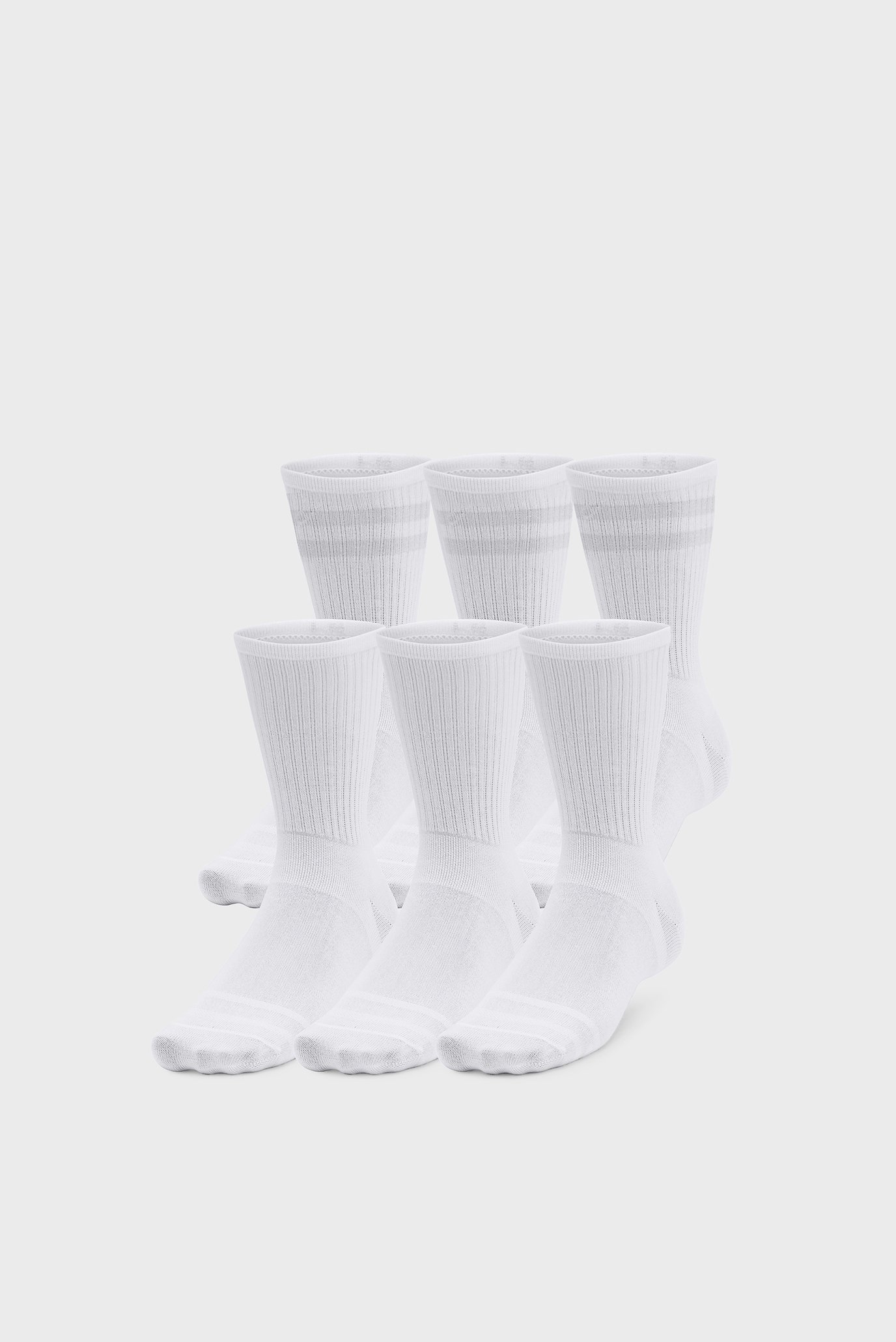 Белые носки (6 пар) UA Essential 6pk Crew Белый 42-47.5 Under Armour 1387058-100 Белые носки (6 пар) UA Essential 6pk Crew Белый 42-47.5 Under Armour 1387058-100