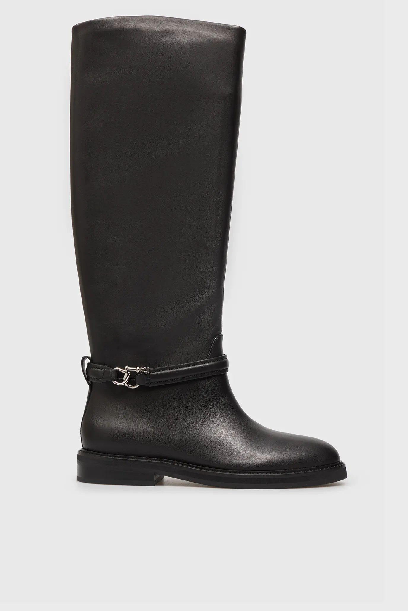 Жіночі чорні шкіряні ботфорти Aubrey 1