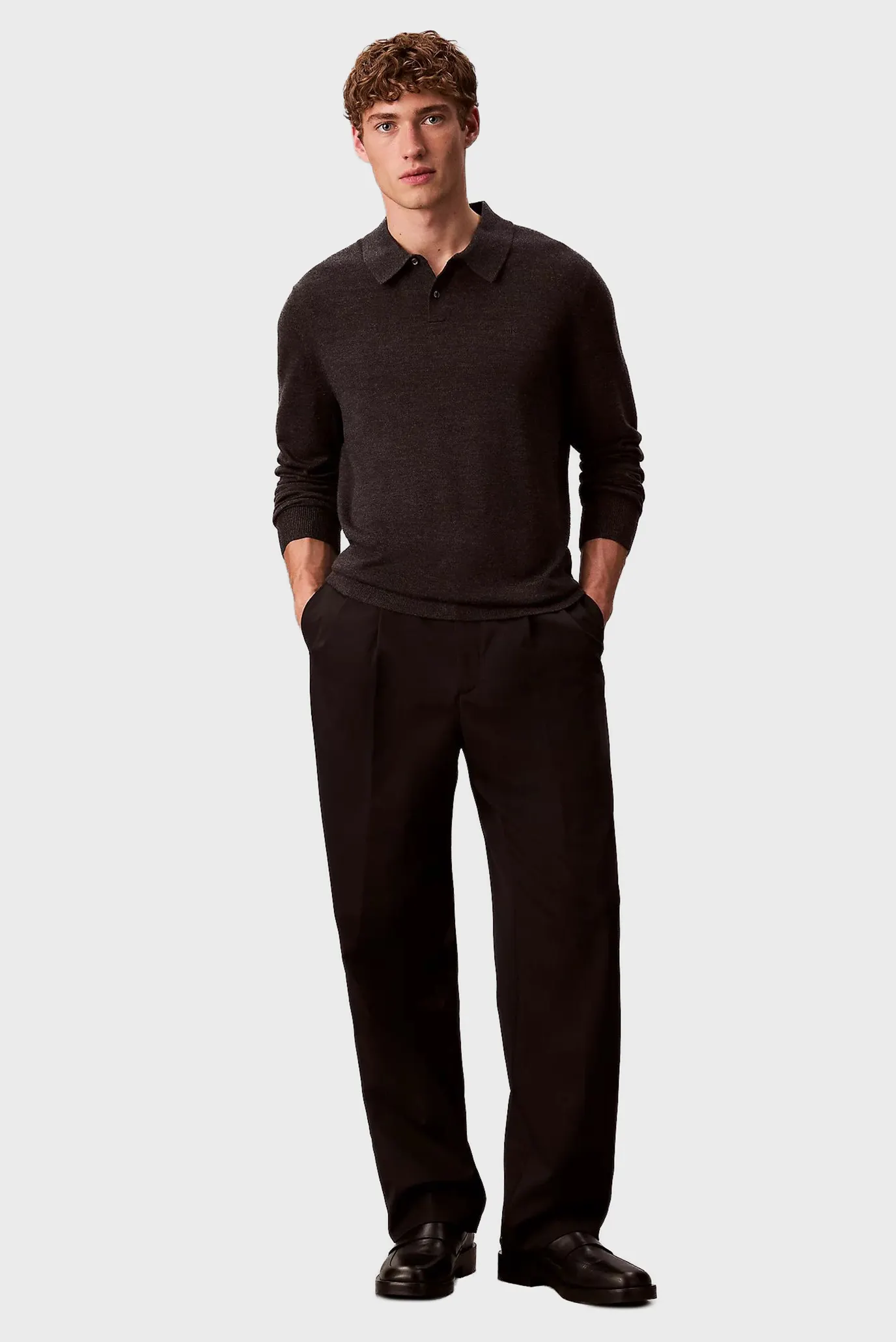 Чоловіче темно-сіре вовняне поло MERINO 2
