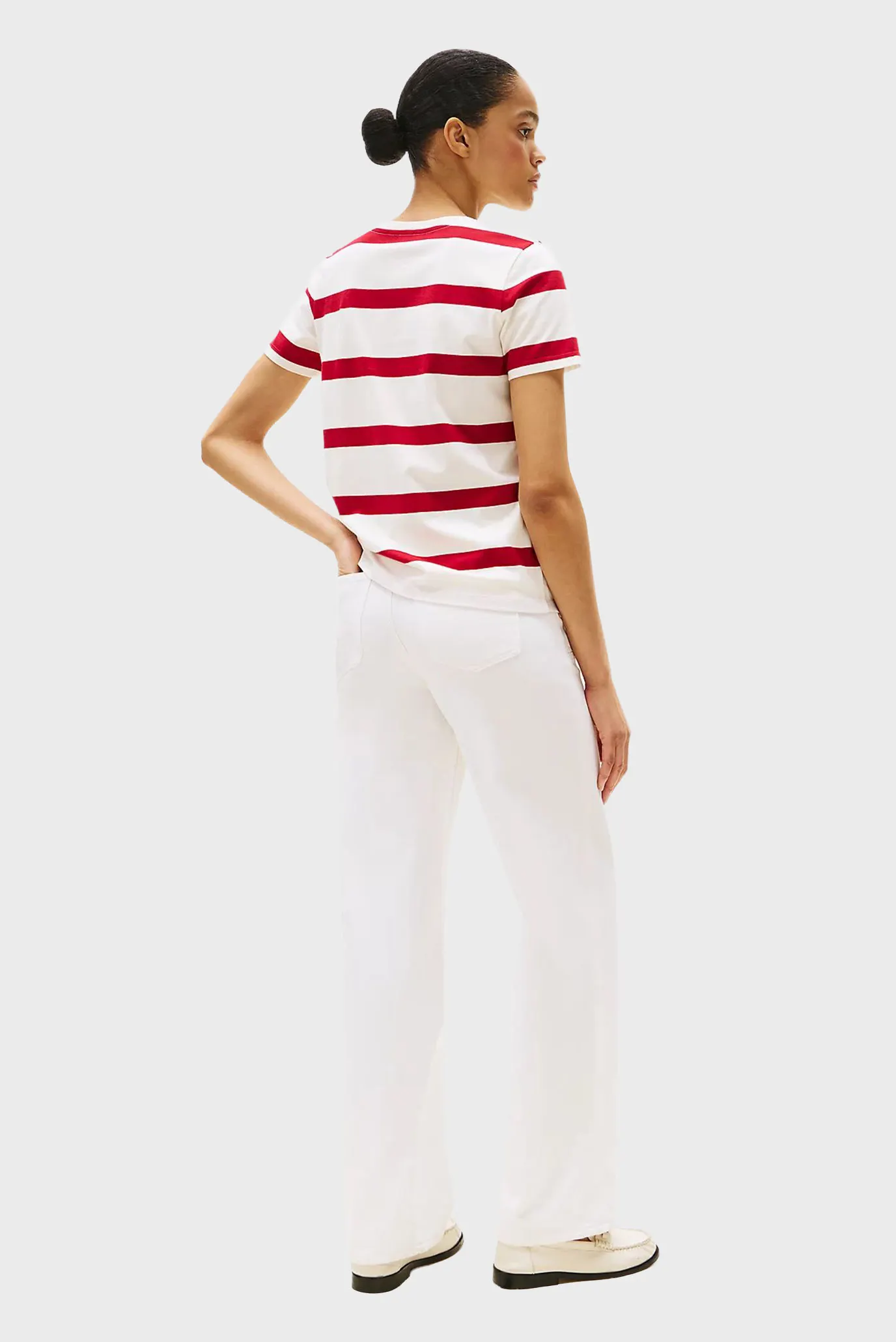 Жіноча біла футболка у смужку SCRIPT REG 3