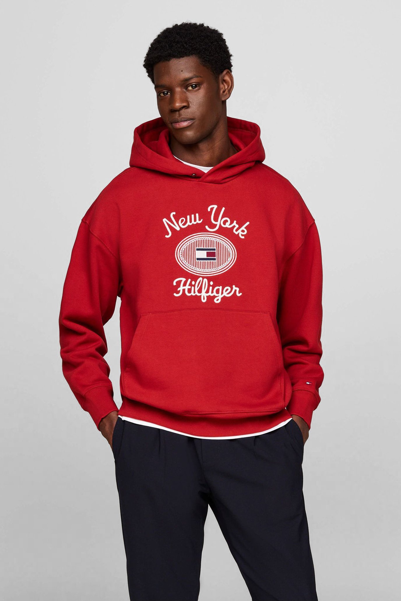 Чоловіче червоне худі HILFIGER NY 1