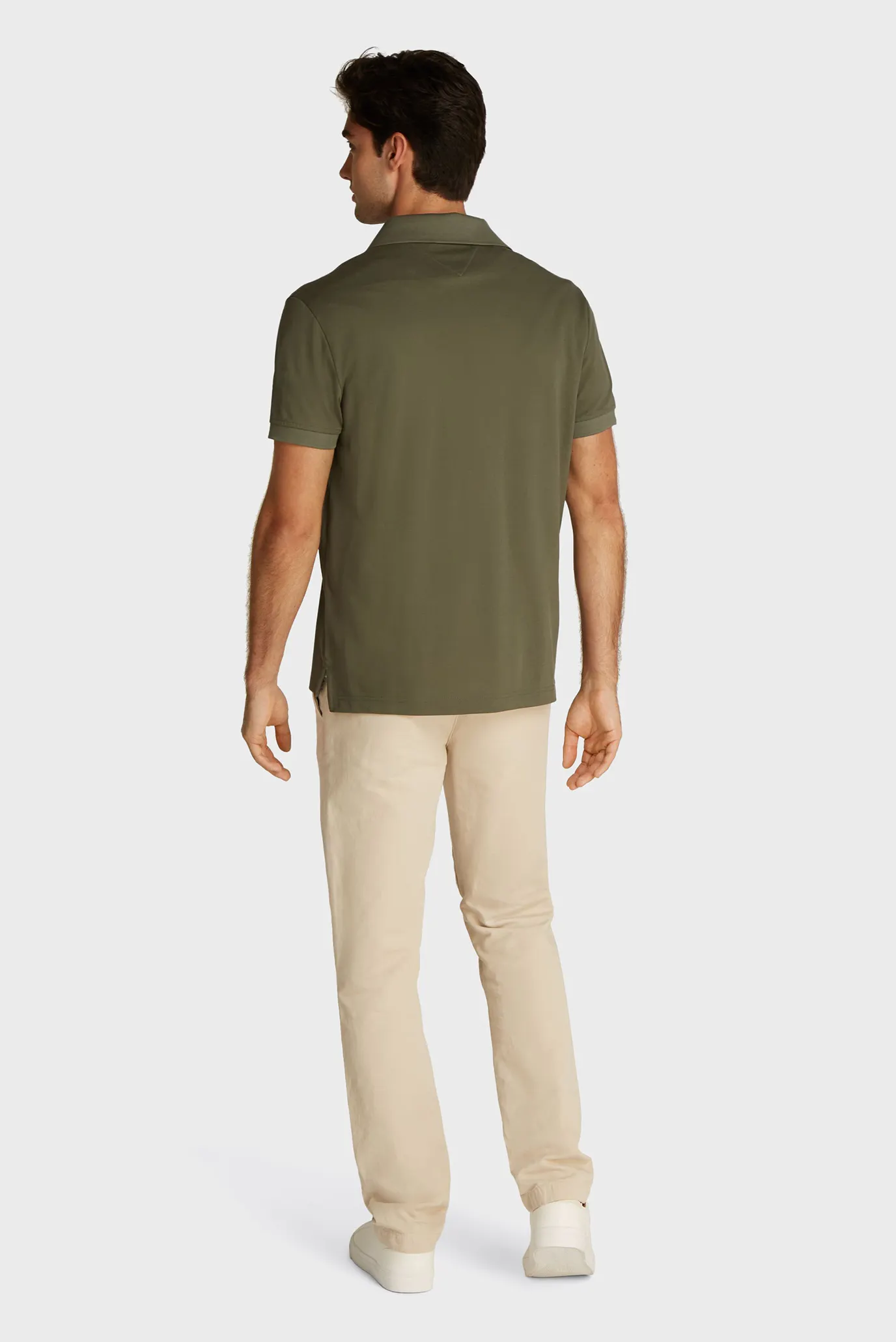 Мужское оливковое поло HIDDEN PLACKET 3