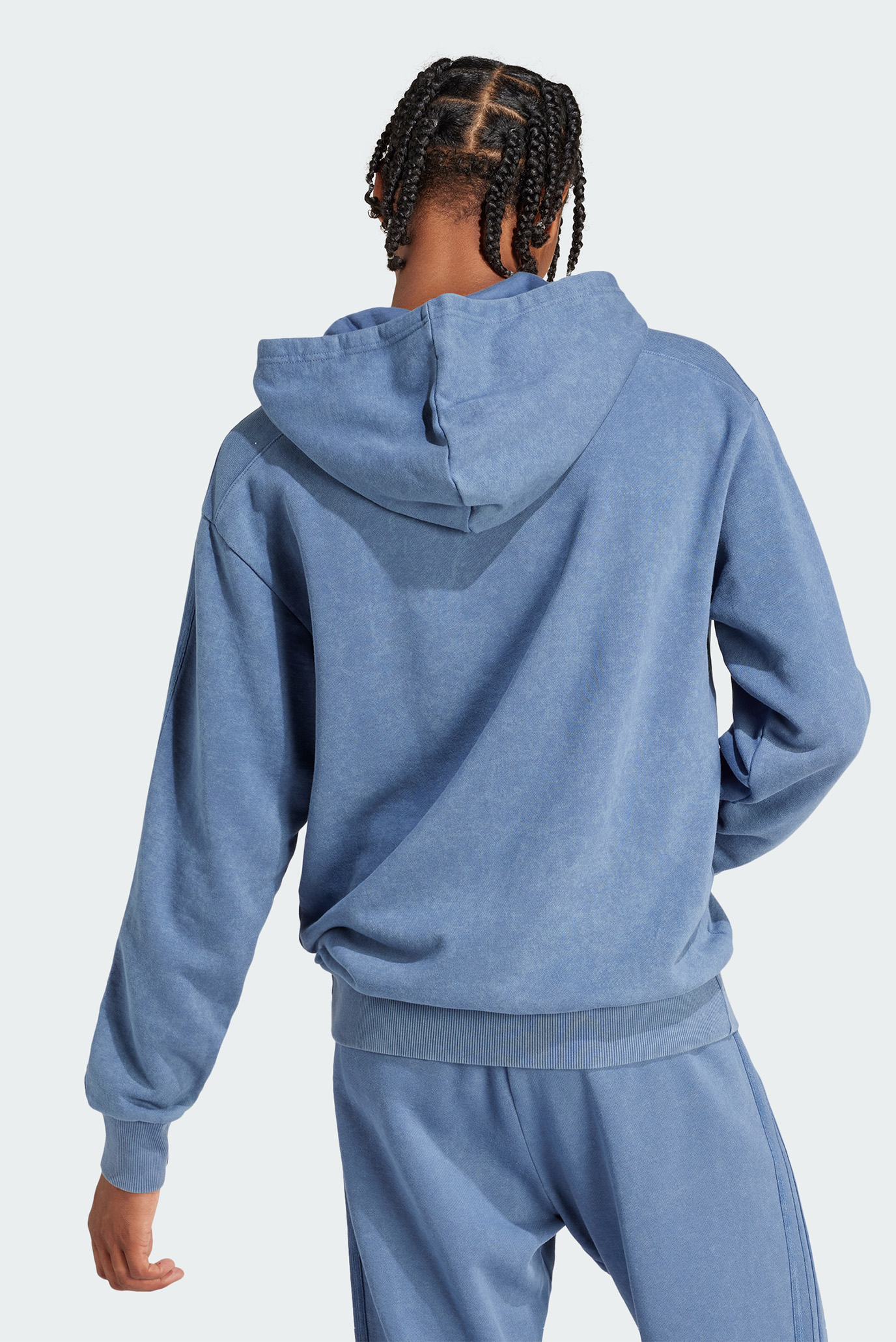 Мужское синее худи ALL SZN French Terry 3-Stripes Garment-Wash adidas ...