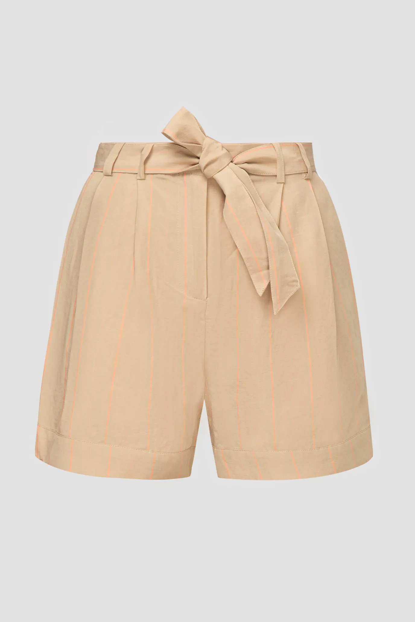 Женские бежевые шорты в полоску 5