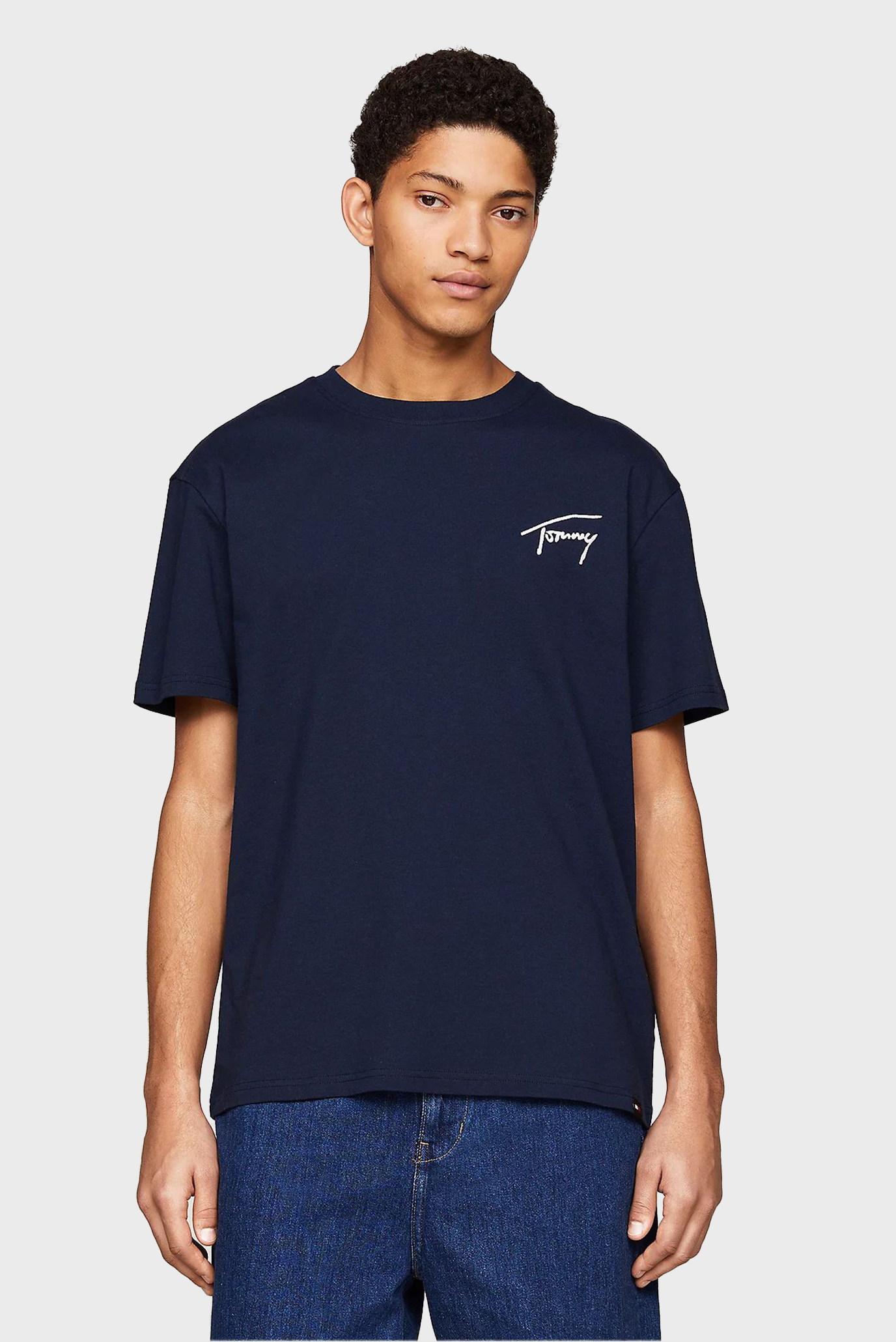 Мужская темно-синяя футболка TJM REG SIGNATURE TEE EXT 1