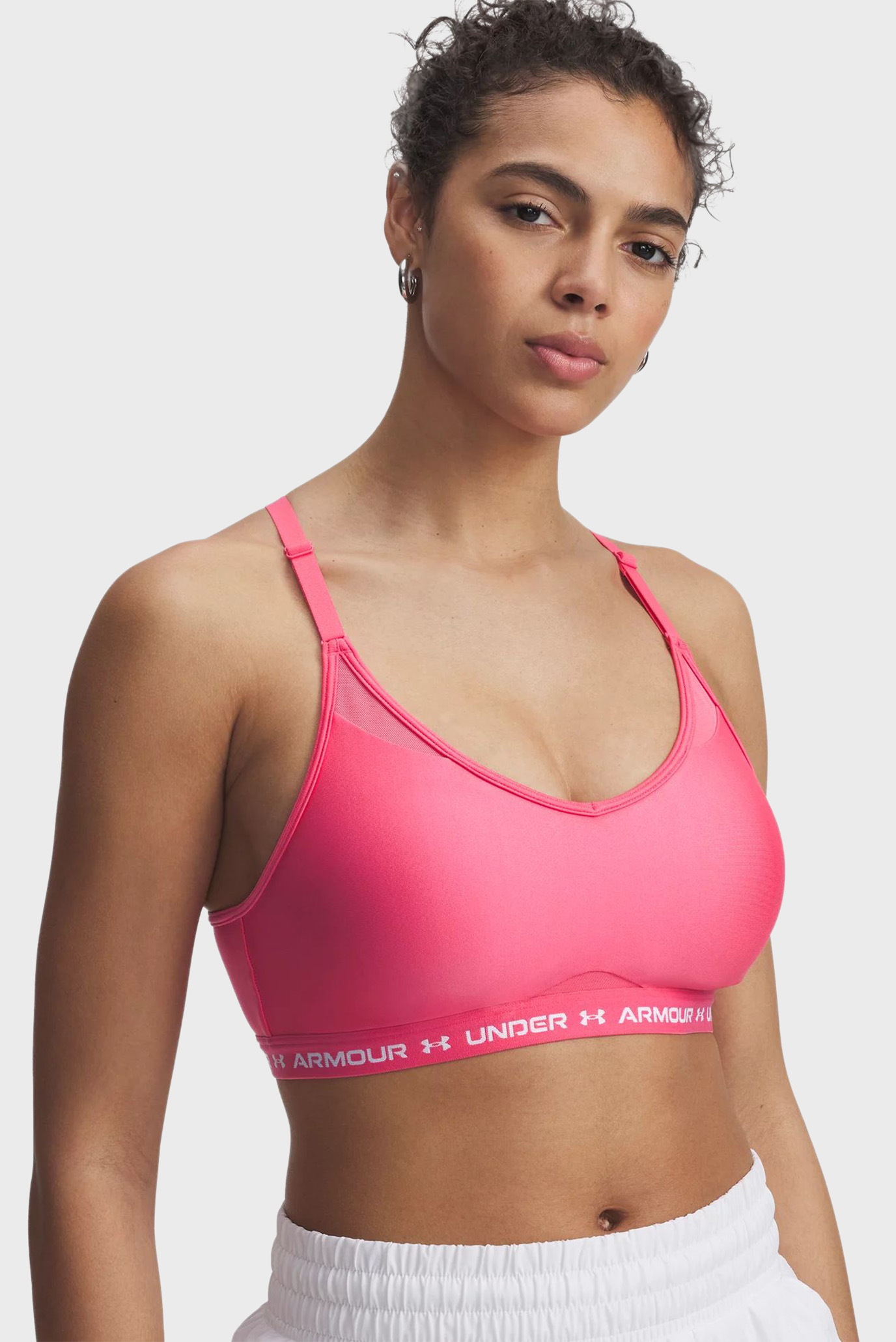 Женский розовый топ UA Crossback Low Bra Розовый XS Under Armour 1386424-672 Женский розовый топ UA Crossback Low Bra Розовый XS Under Armour 1386424-672