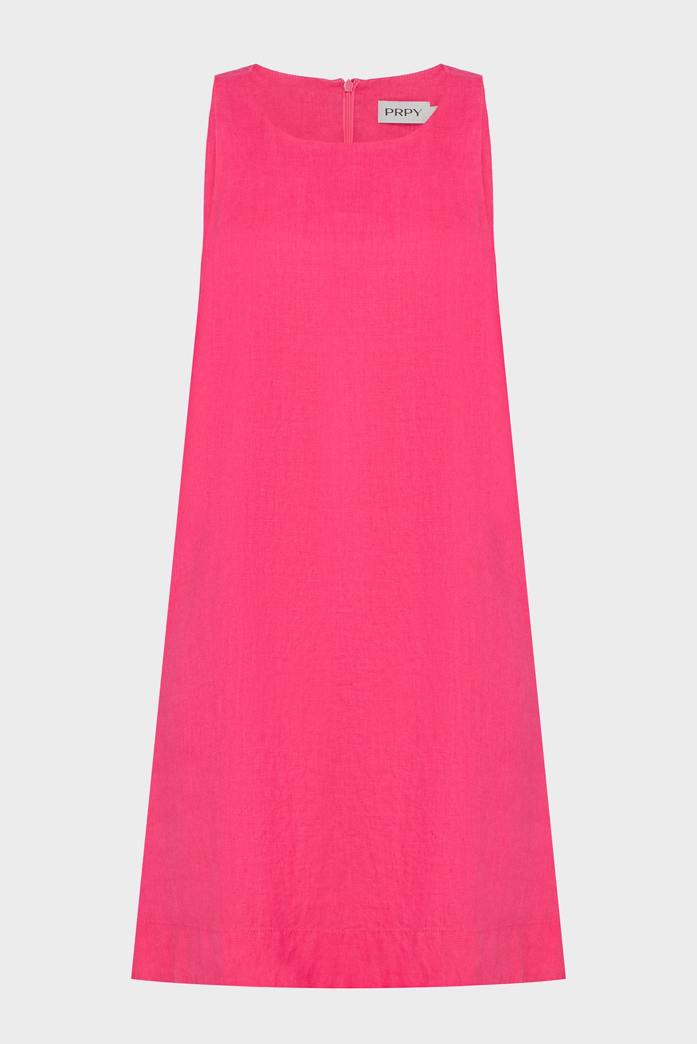 Женское розовое льняное платье 1