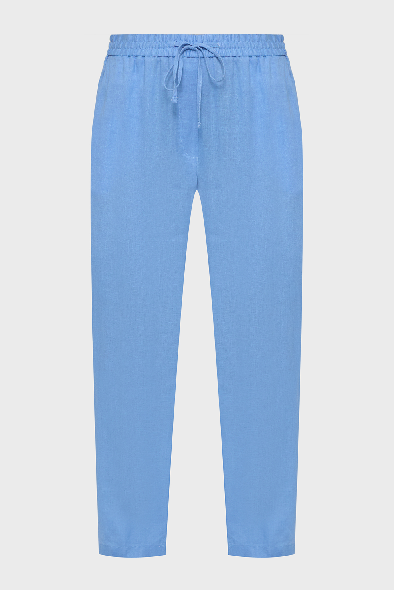Жіночі блакитні лляні брюки 1