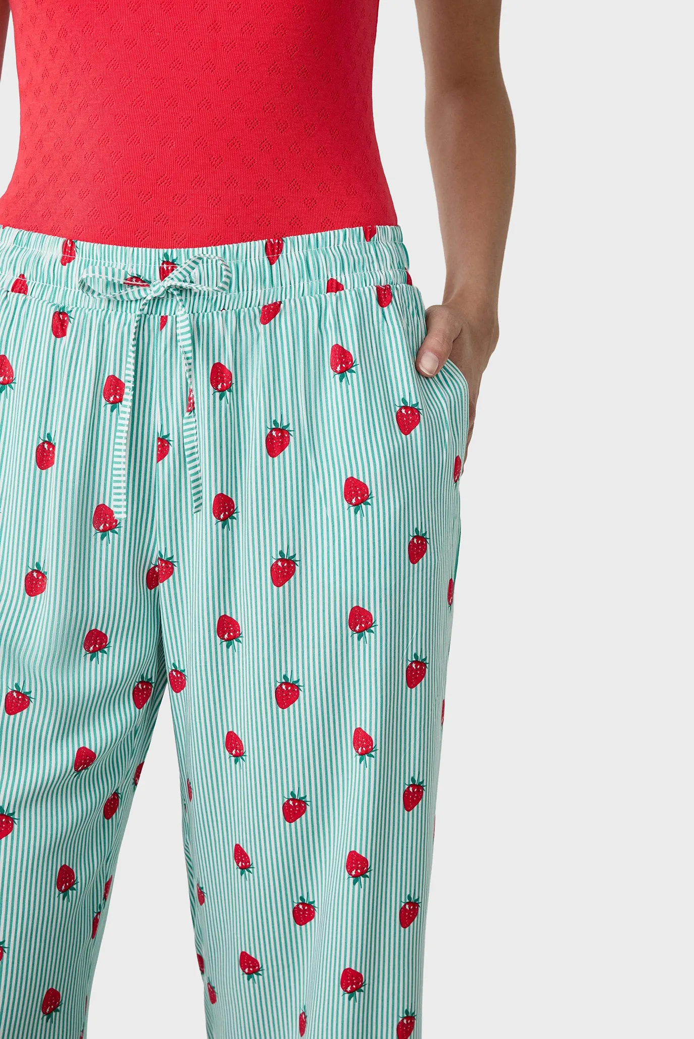 Женские мятные брюки с узором CAPRESE 2