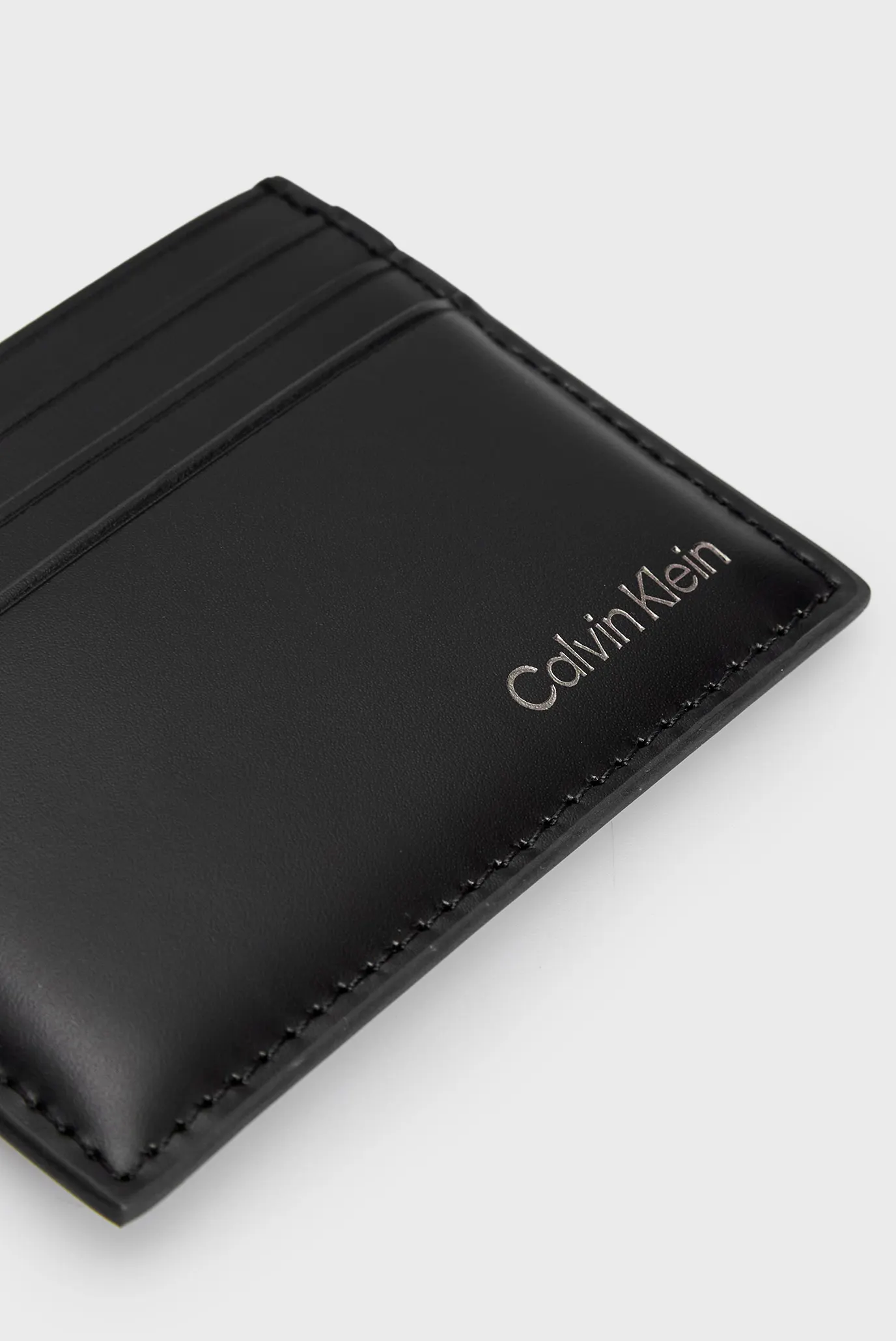 Мужской черный кожаный кардхолдер CK SMOOTH CARDHOLDER 2