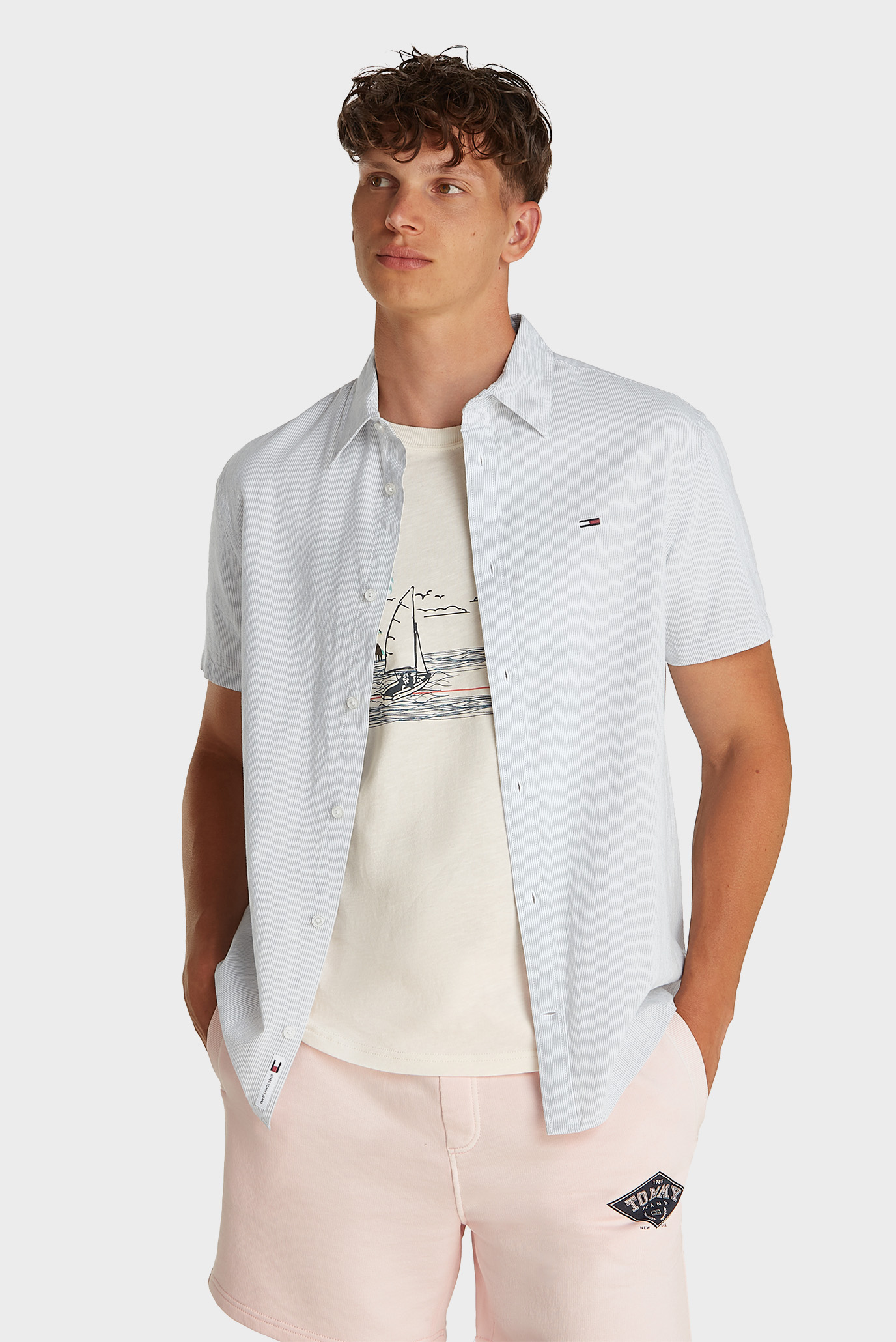 Мужская голубая рубашка REG Голубой S Tommy Jeans DM0DM20894 Мужская голубая рубашка REG Голубой S Tommy Jeans DM0DM20894