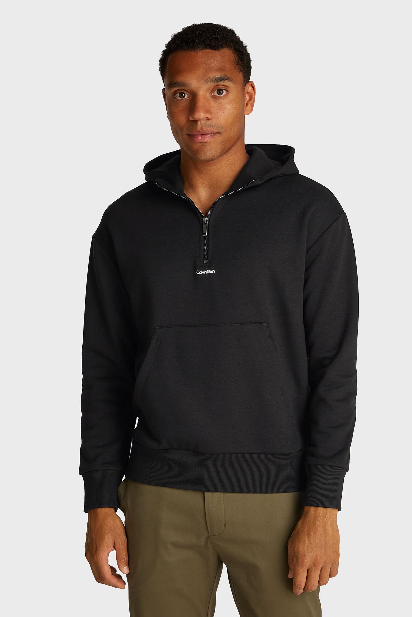 Мужское черное худи NANO LOGO HALF ZIP Черный XXL Calvin Klein K10K113762 Мужское черное худи NANO LOGO HALF ZIP Черный XXL Calvin Klein K10K113762
