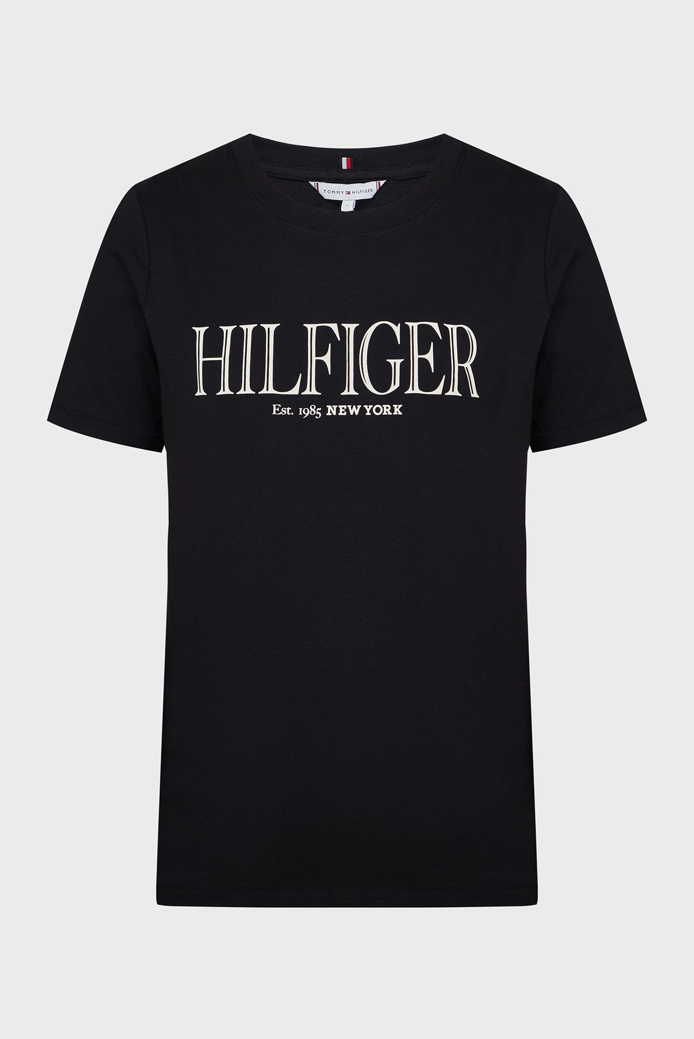 Жіноча чорна футболка REG MDN HILFIGER C-NK SS 1