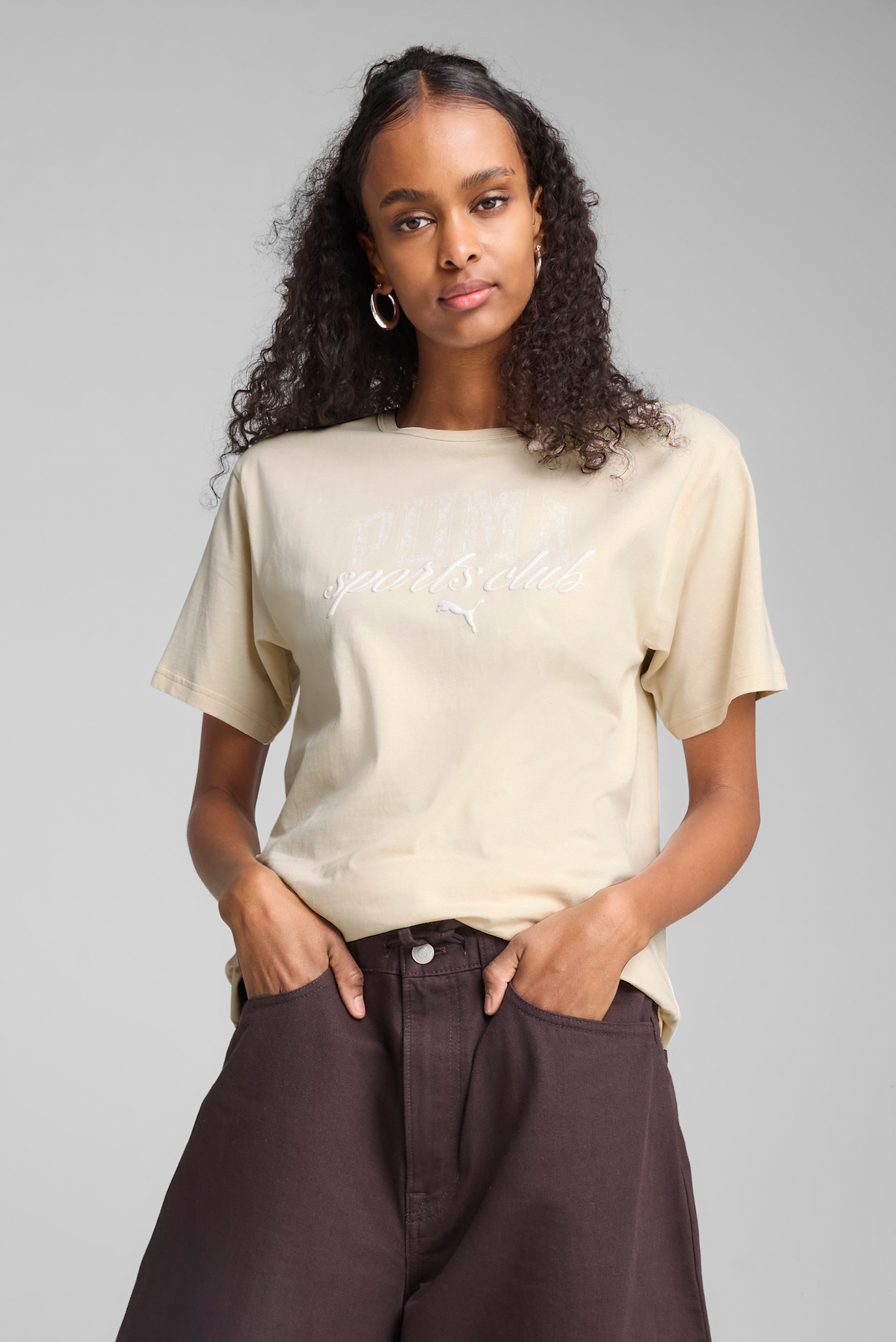 Жіноча бежева футболка PUMA CLASS Relaxed Tee Women 1