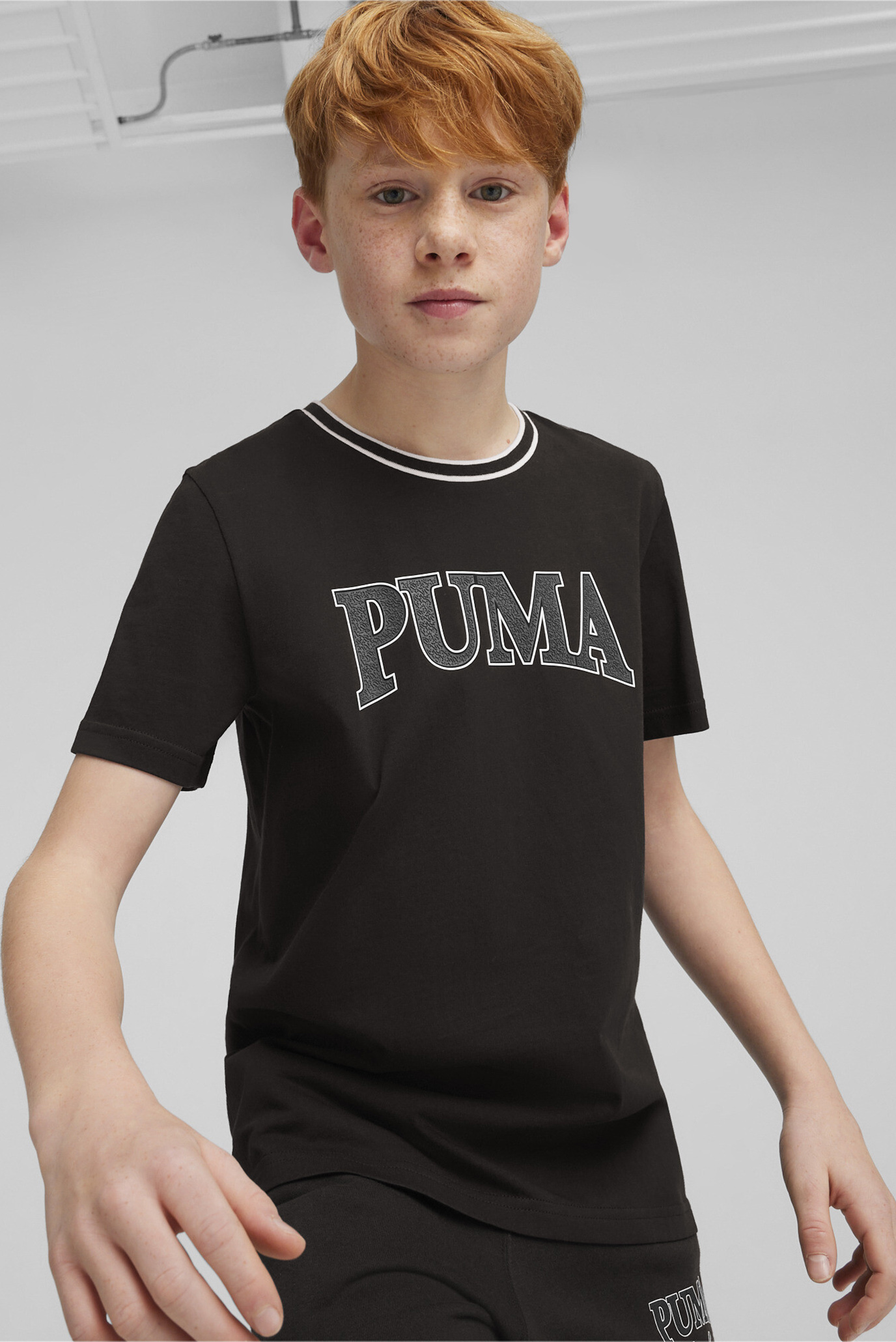 Детская черная футболка PUMA SQUAD Youth Tee 1