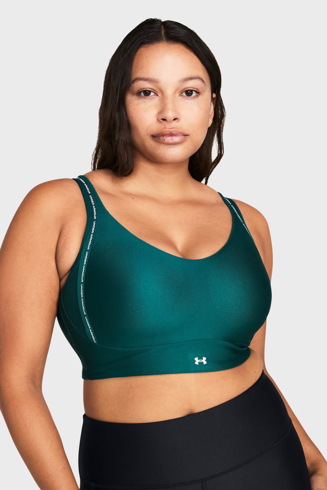 Женский бирюзовый топ UA Infinity Low 2.0 Strap Bra 1