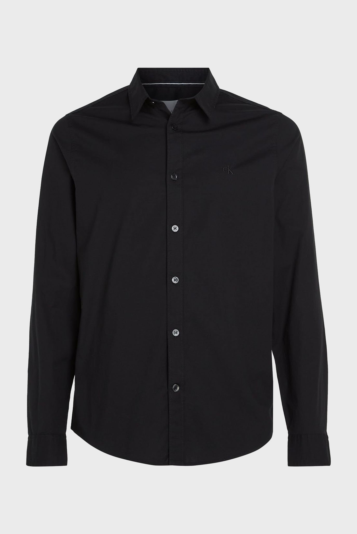 Мужская черная рубашка SLIM STRETCH 1
