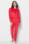 Жіноча червона велюрова піжама з візерунком (лонгслів, брюки) VIKACHA