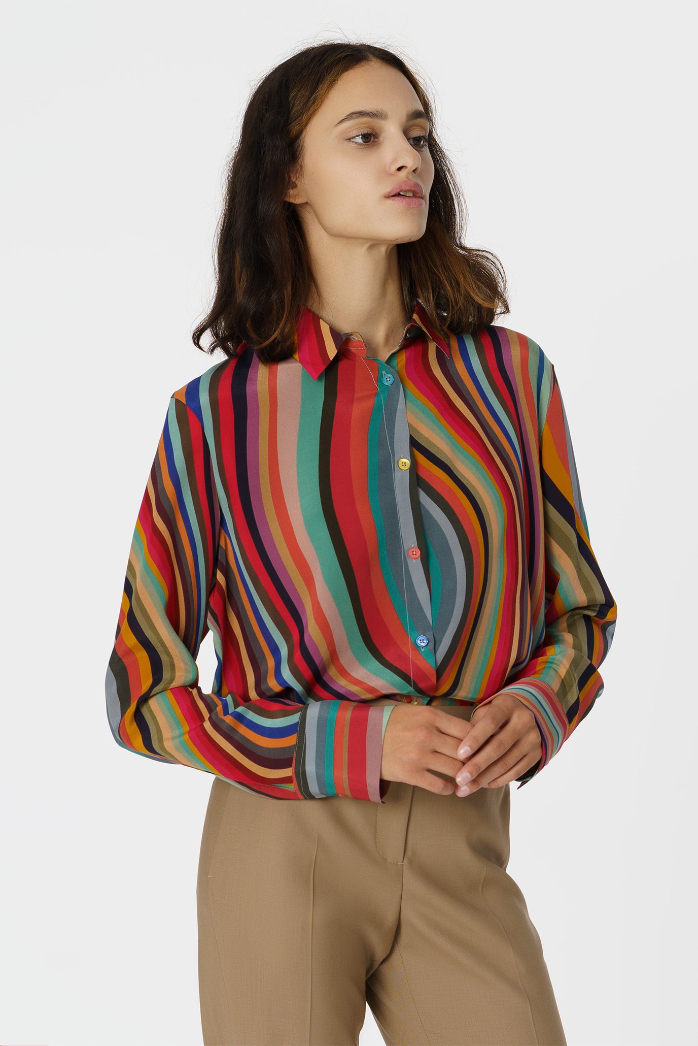 Женская шелковая блуза с узором 1