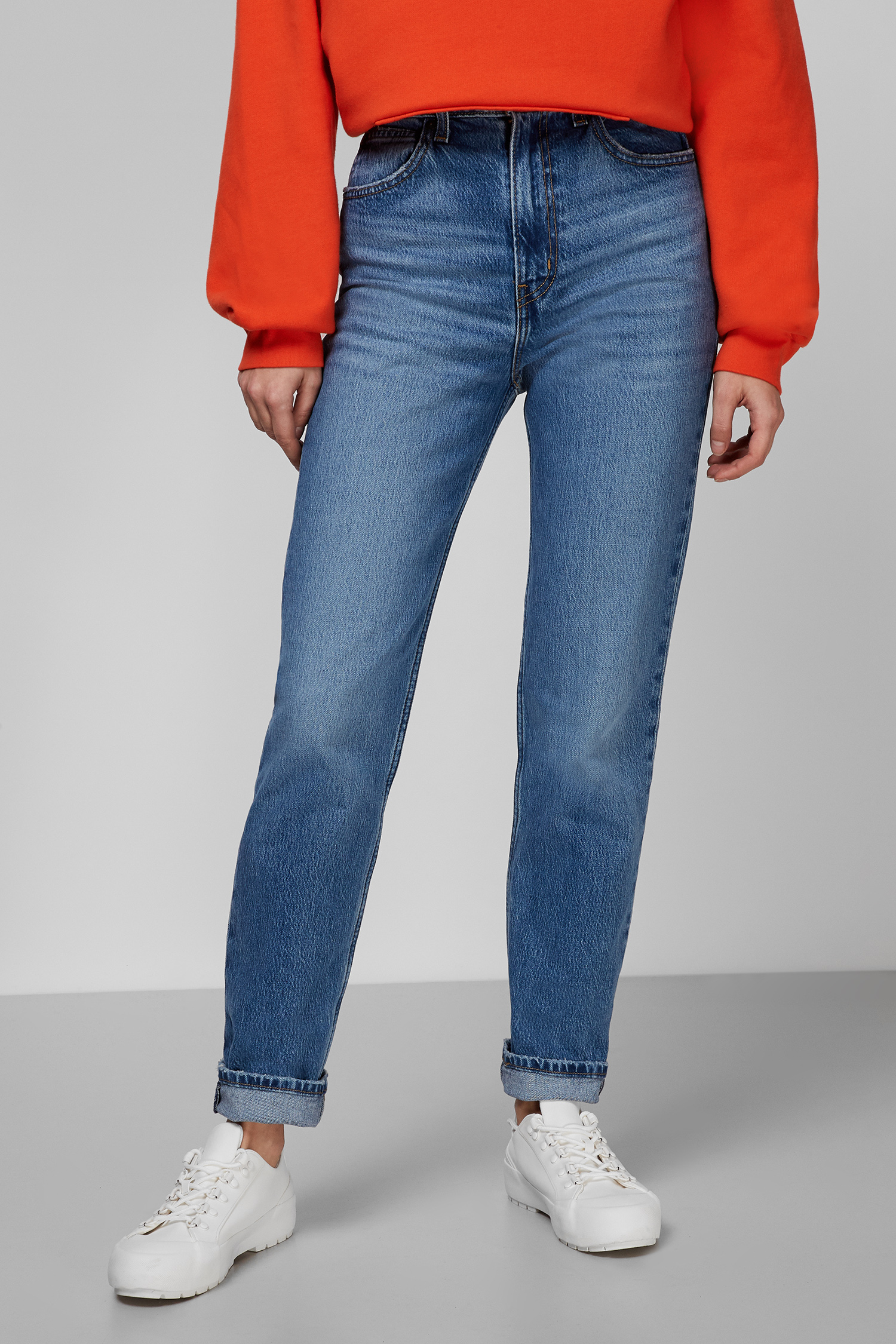 Женские голубые джинсы 70s High Slim Straight 1
