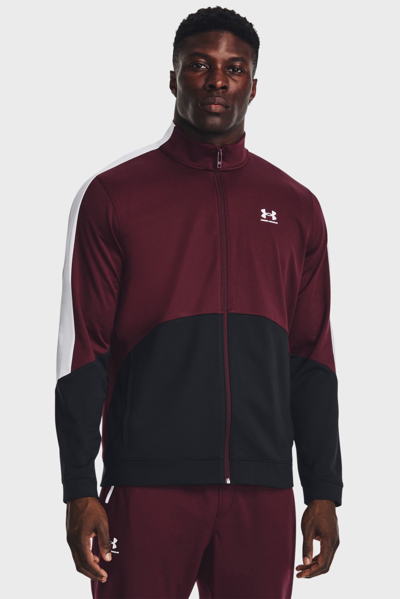 Мужская бордовая спортивная кофта UA Tricot Fashion Jacket-BLU 1