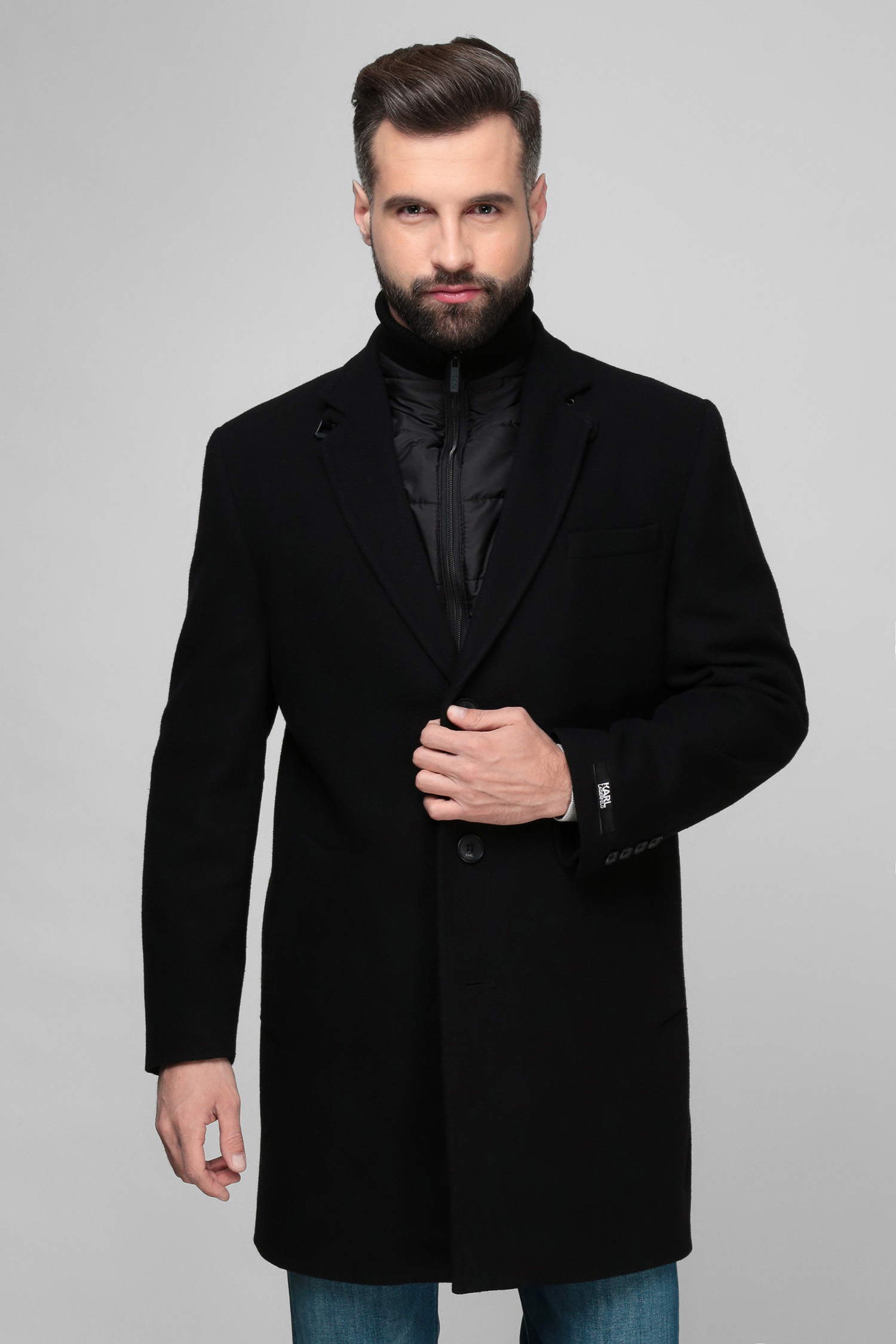 Мужское черное пальто 1