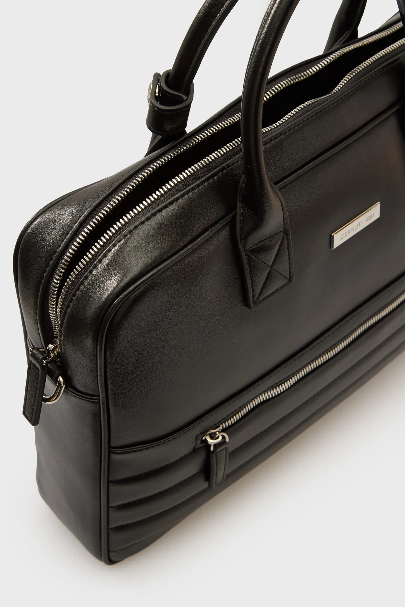 Чоловіча чорна шкіряна сумка для ноутбука 2