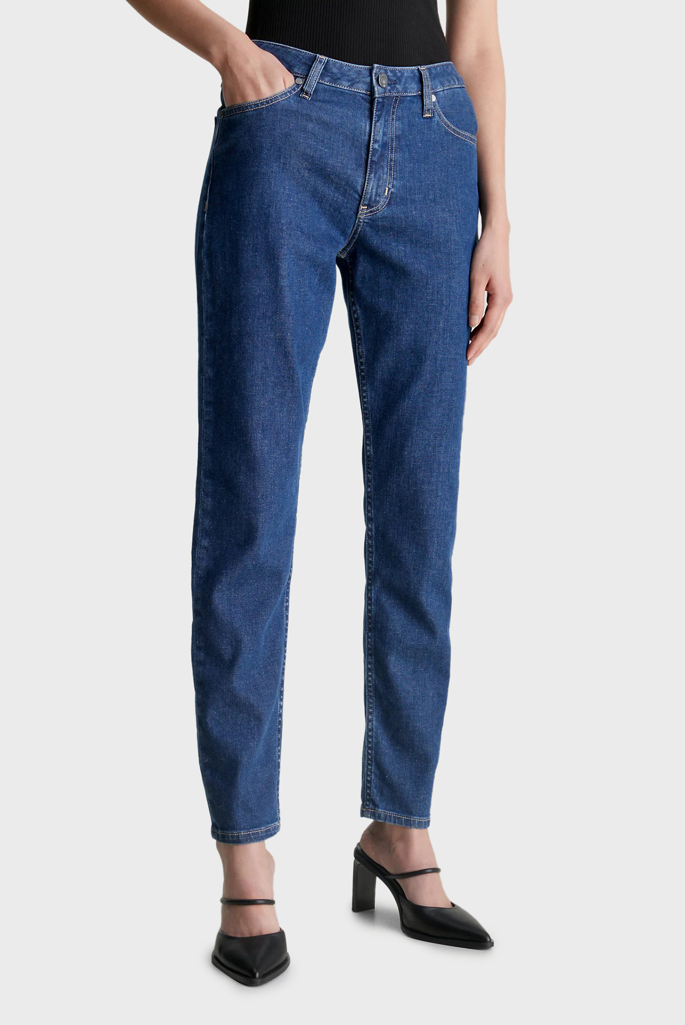 Женские синие джинсы MID RISE SLIM - MID BLUE 1