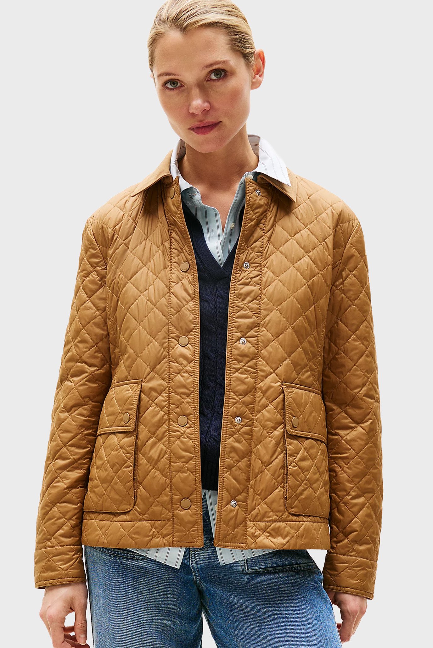 Женская коричневая куртка PADDED NYLON SLIM QUILTED Коричневый M Tommy Hilfiger WW0WW45641 Женская коричневая куртка PADDED NYLON SLIM QUILTED Коричневый M Tommy Hilfiger WW0WW45641