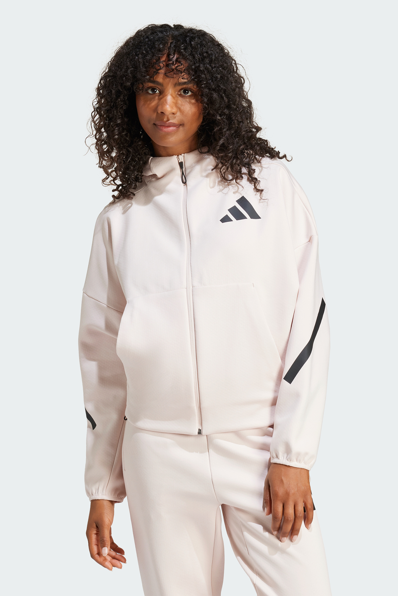 Женское пудровое худи adidas Z.N.E. Full-Zip 1