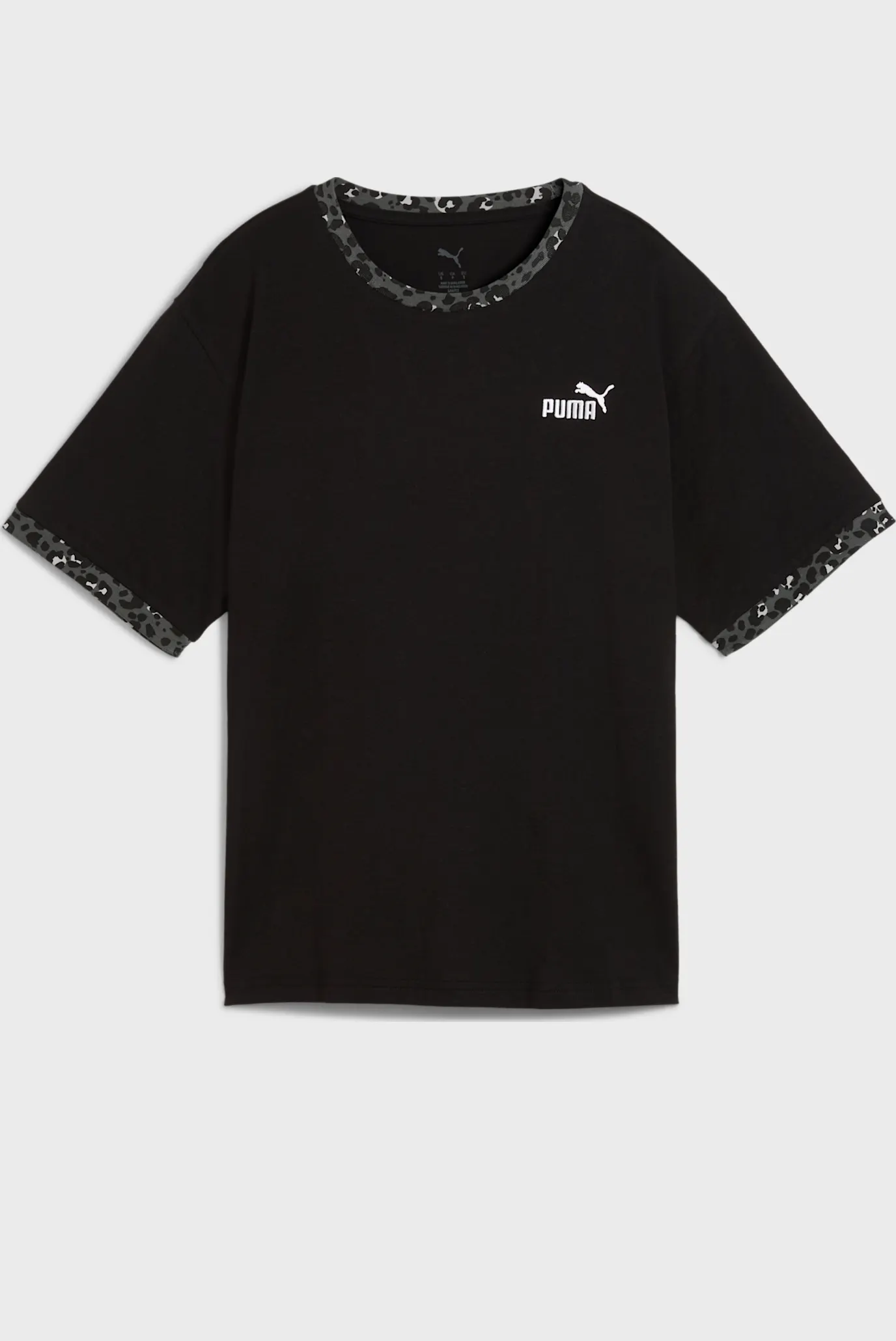 Женская черная футболка Essentials Animal Print Relaxed Tee Women 4