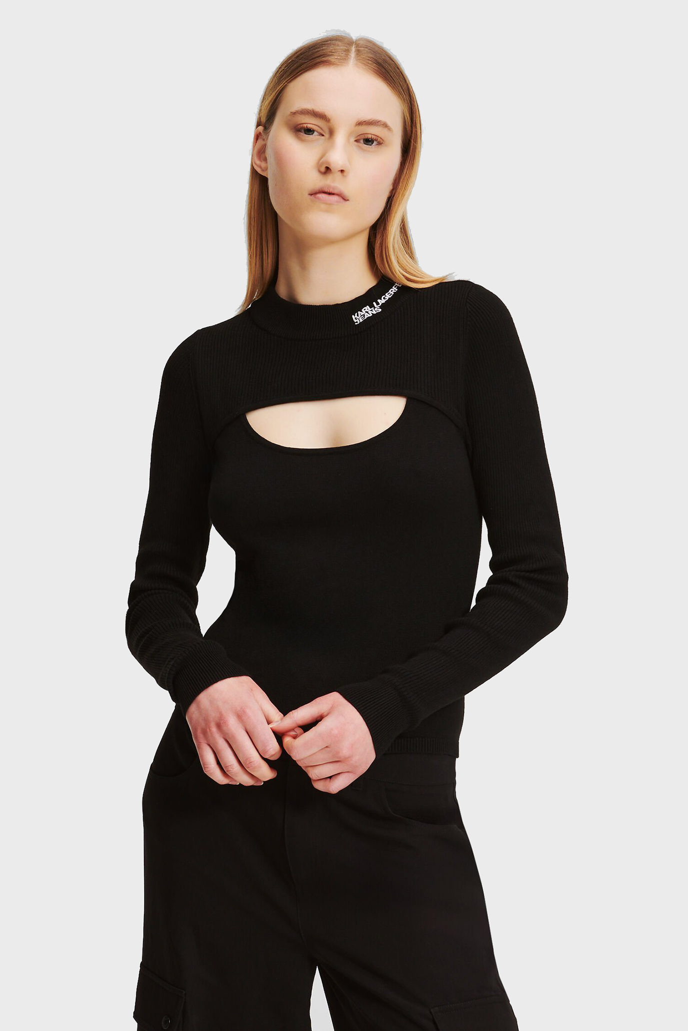 Женский черный джемпер KLJ LSLV MOCK NECK 1