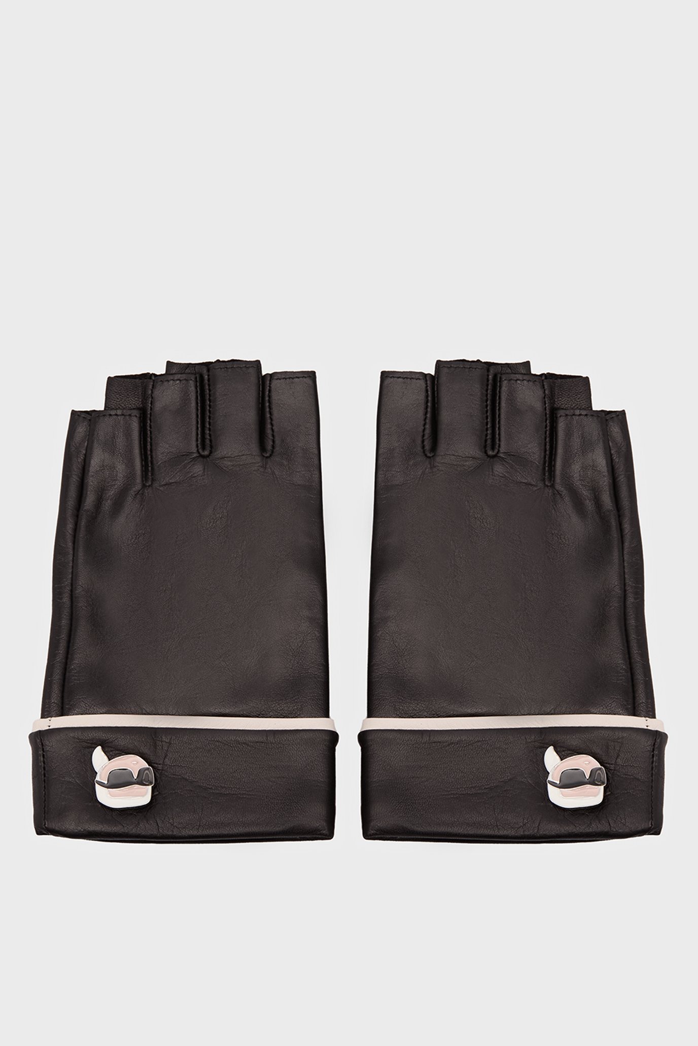 Жіночі чорні шкіряні мітенки K IKONIK 2.0 PIN FL GLOVES 1