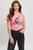 Женская розовая футболка Guess x Brandalised
