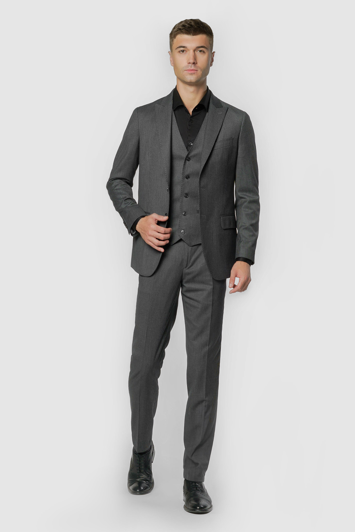 Чоловічий темно-сірий костюм (піджак, брюки) 1