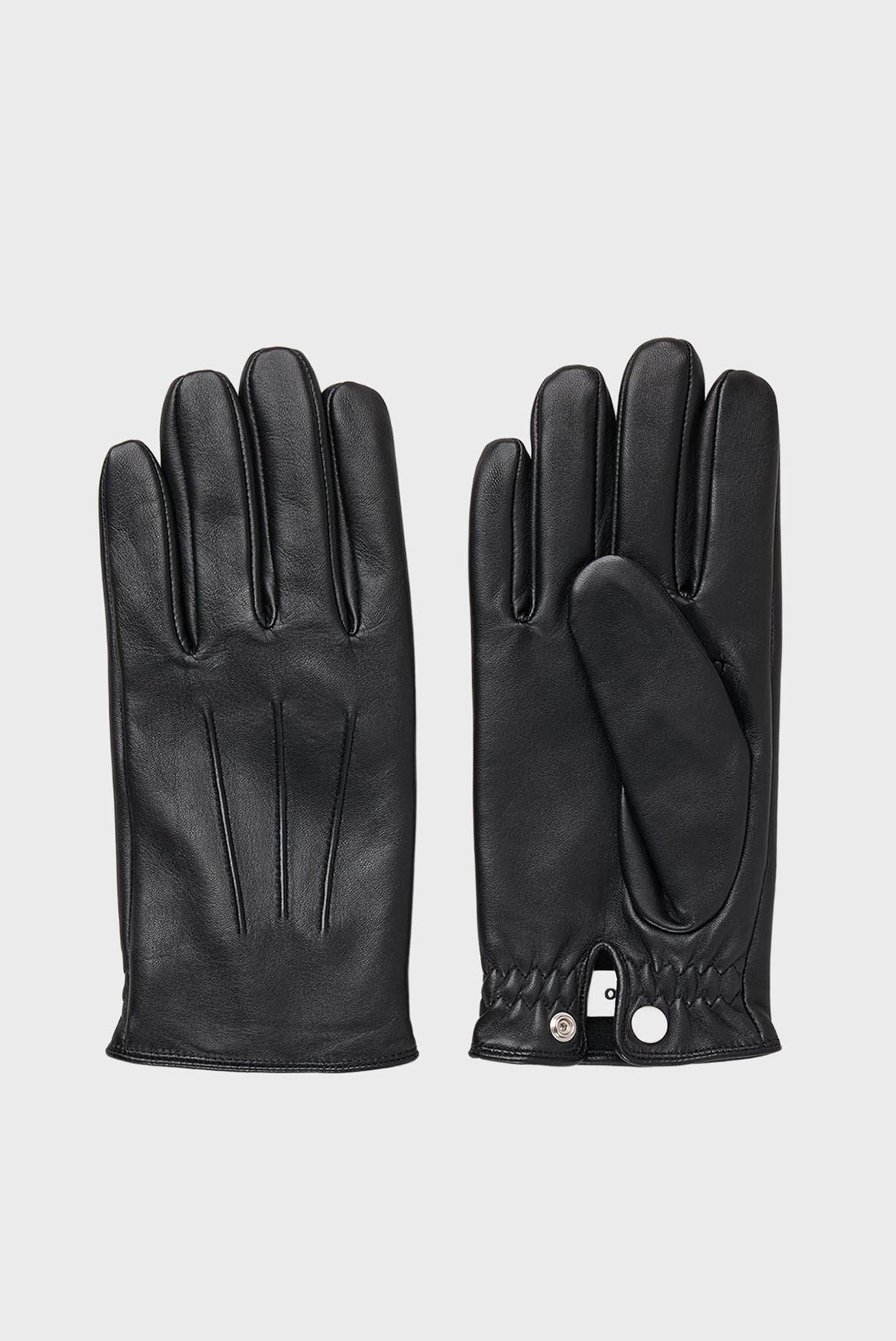 Мужские черные кожаные перчатки Черный 1 Sandro SHABO00946_Black Мужские черные кожаные перчатки Черный 1 Sandro SHABO00946_Black